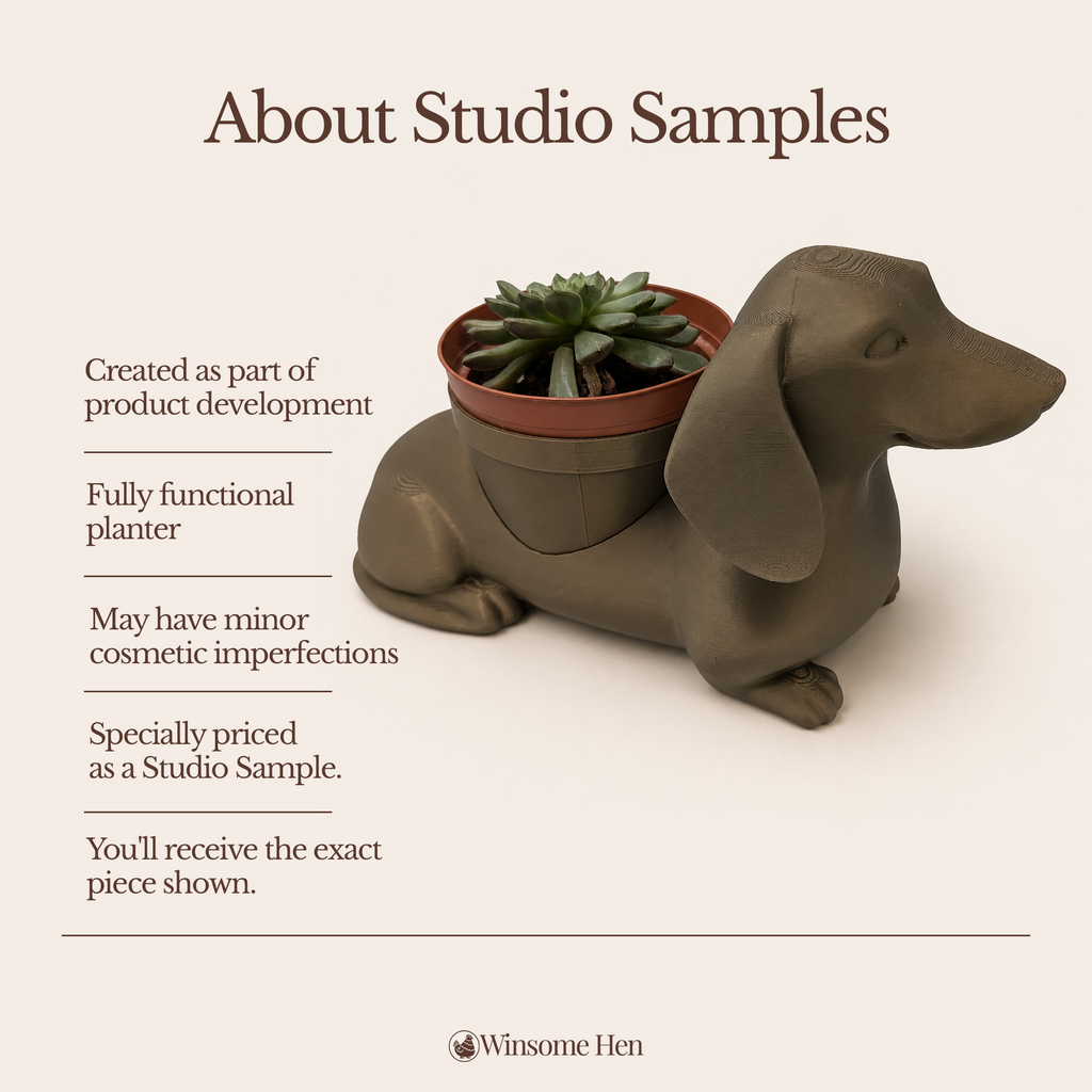 Dachshund Planter - Winsome Wags - Studio Sample