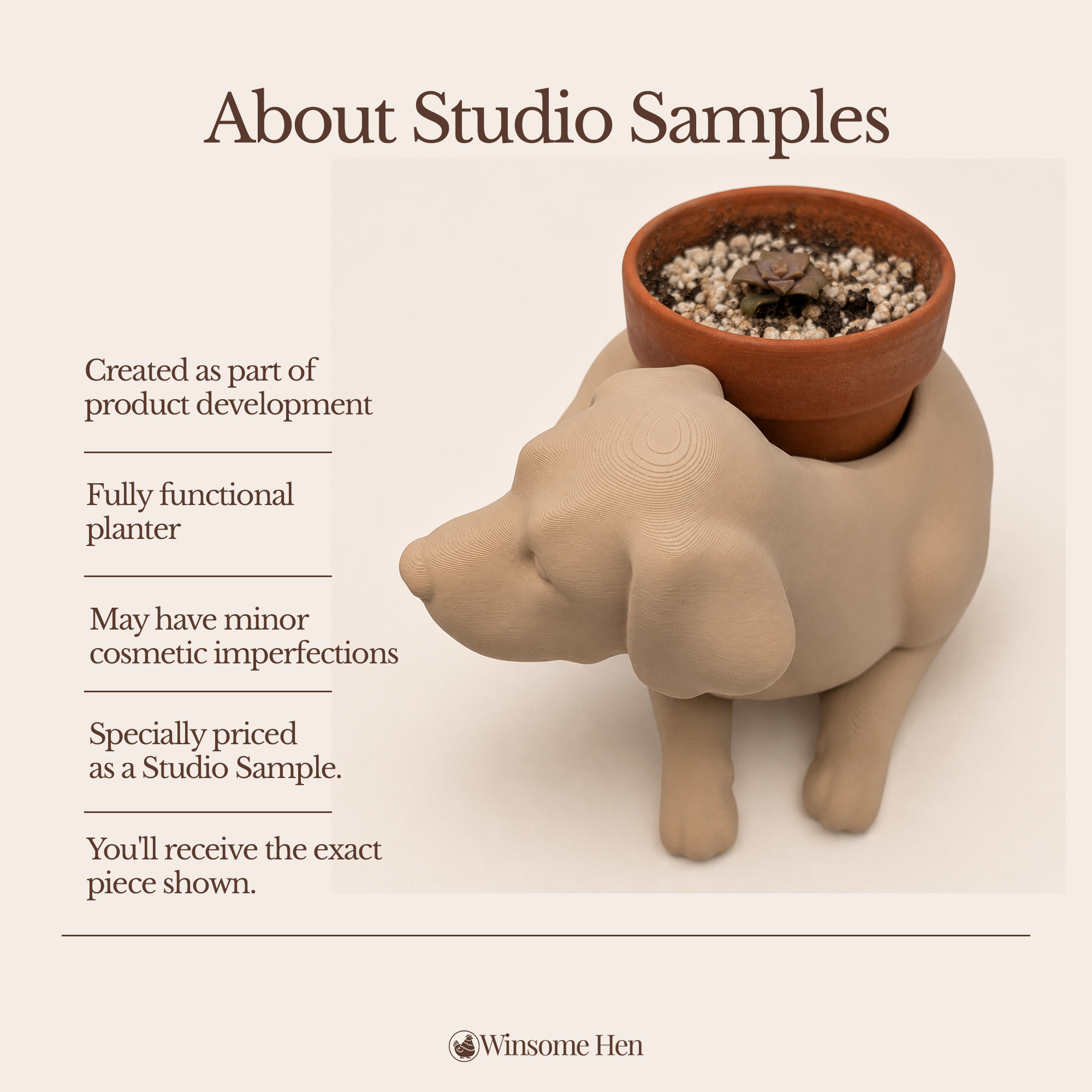 Yellow Labrador Retriever Planter - Winsome Wags - Studio Sample