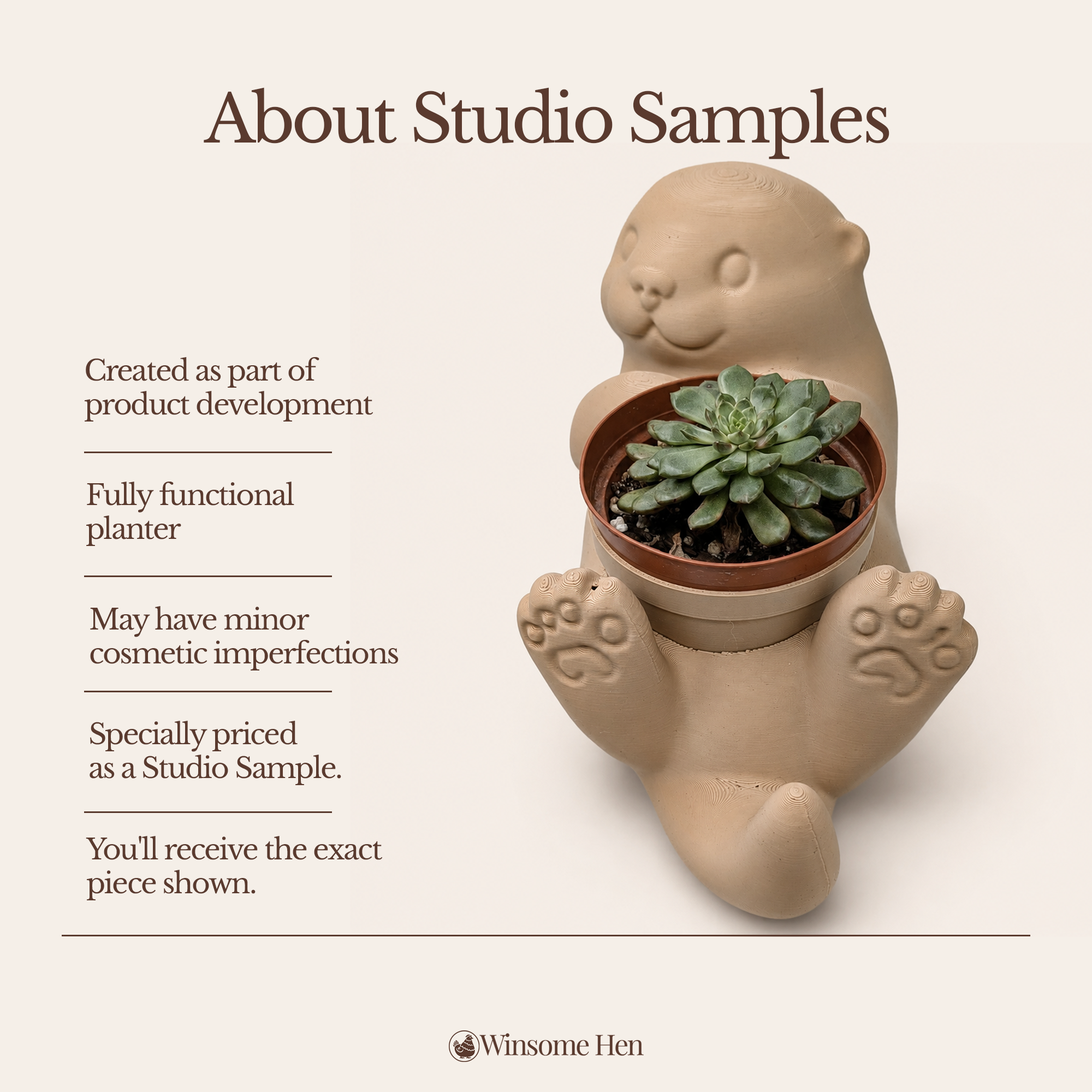 Otter Planter - Winsome Waters - Studio Sample