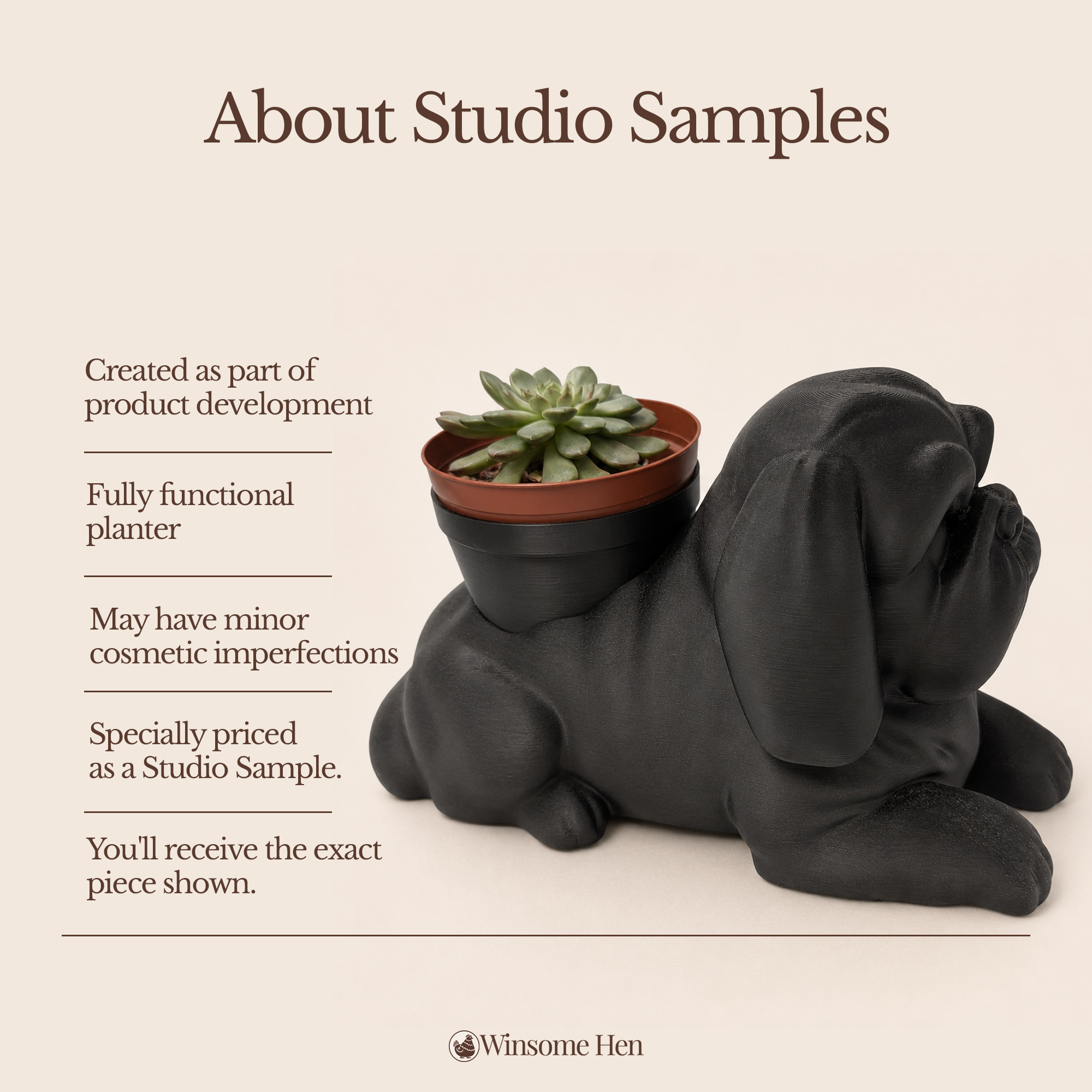 Shih Tzu Planter - Winsome Wags - Studio Sample