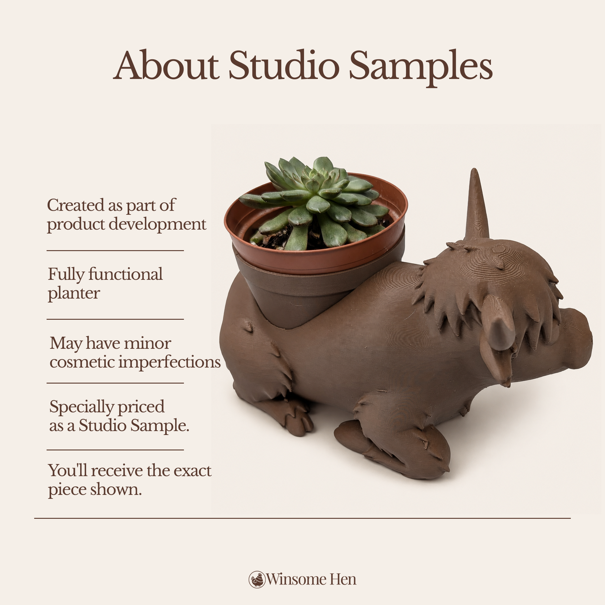 Highland Cow Planter - Winsome Farm - Studio Sample