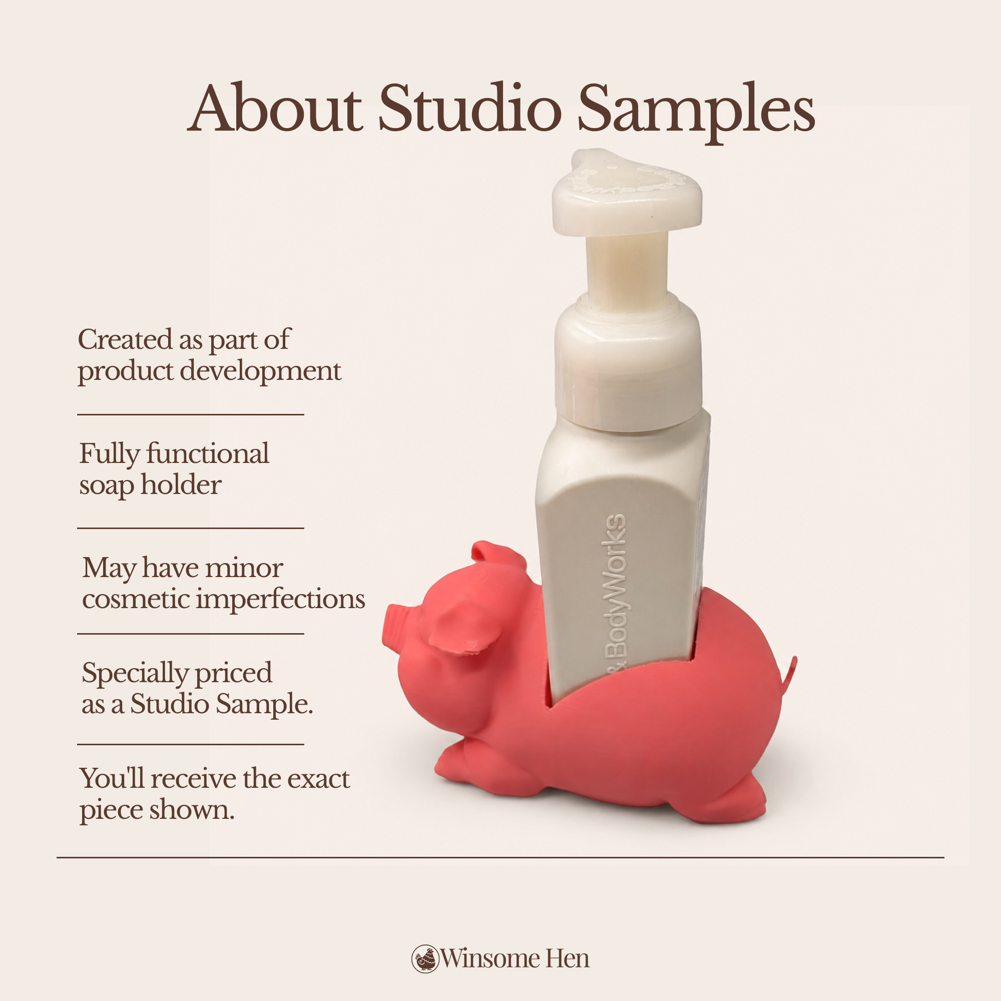 Pig Soap Holder - Winsome Farm - Studio Sample