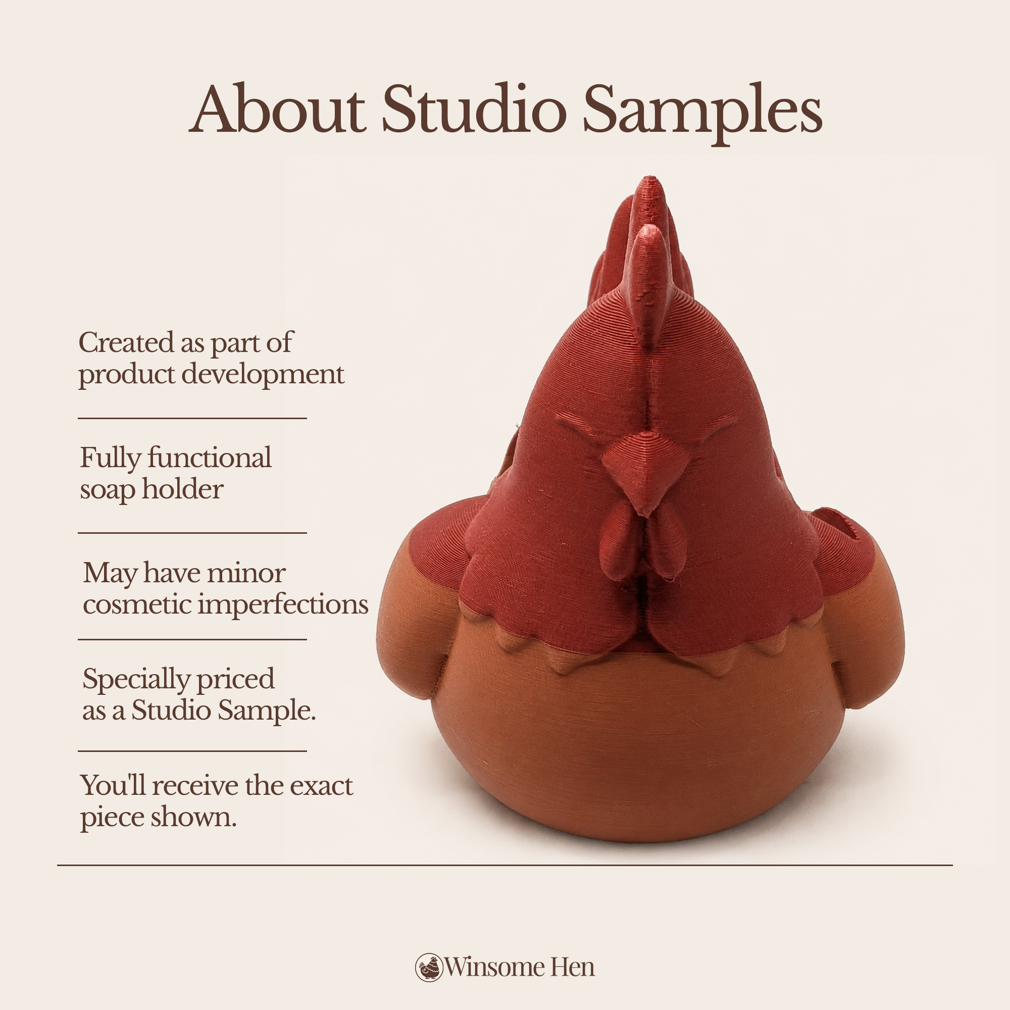 Chicken Soap Holder - Winsome Farm - Studio Sample