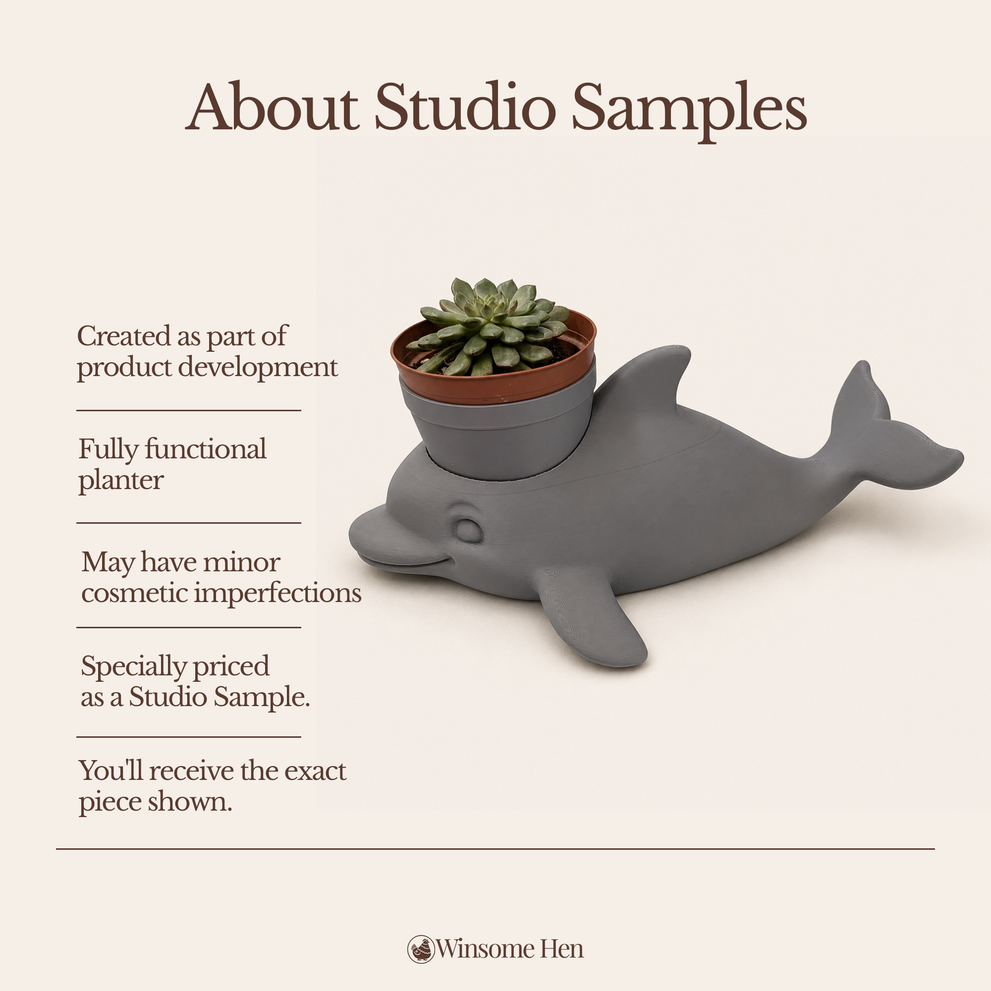 Dolphin Planter - Winsome Waters - Studio Sample
