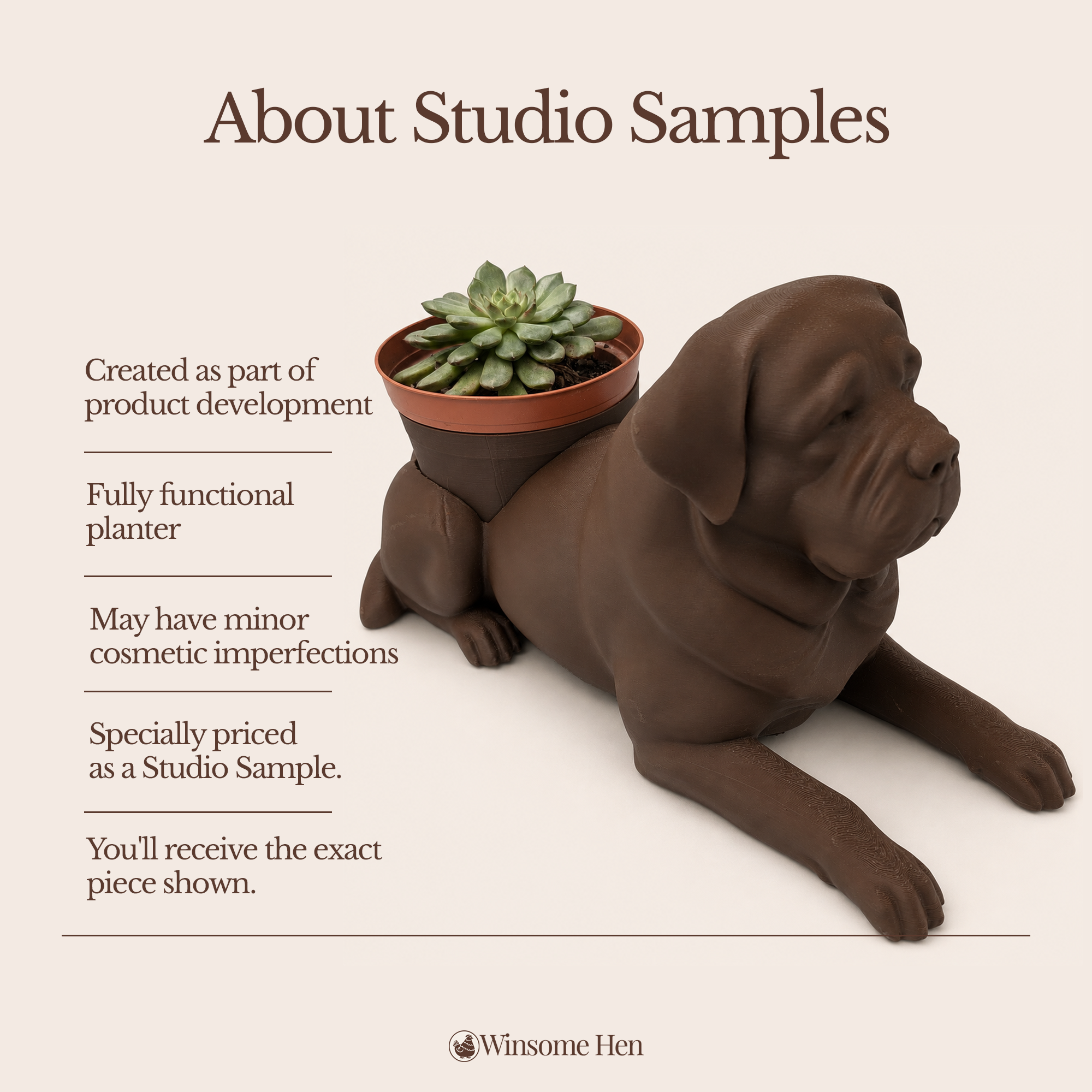 St. Bernard Planter - Winsome Wags - Studio Sample
