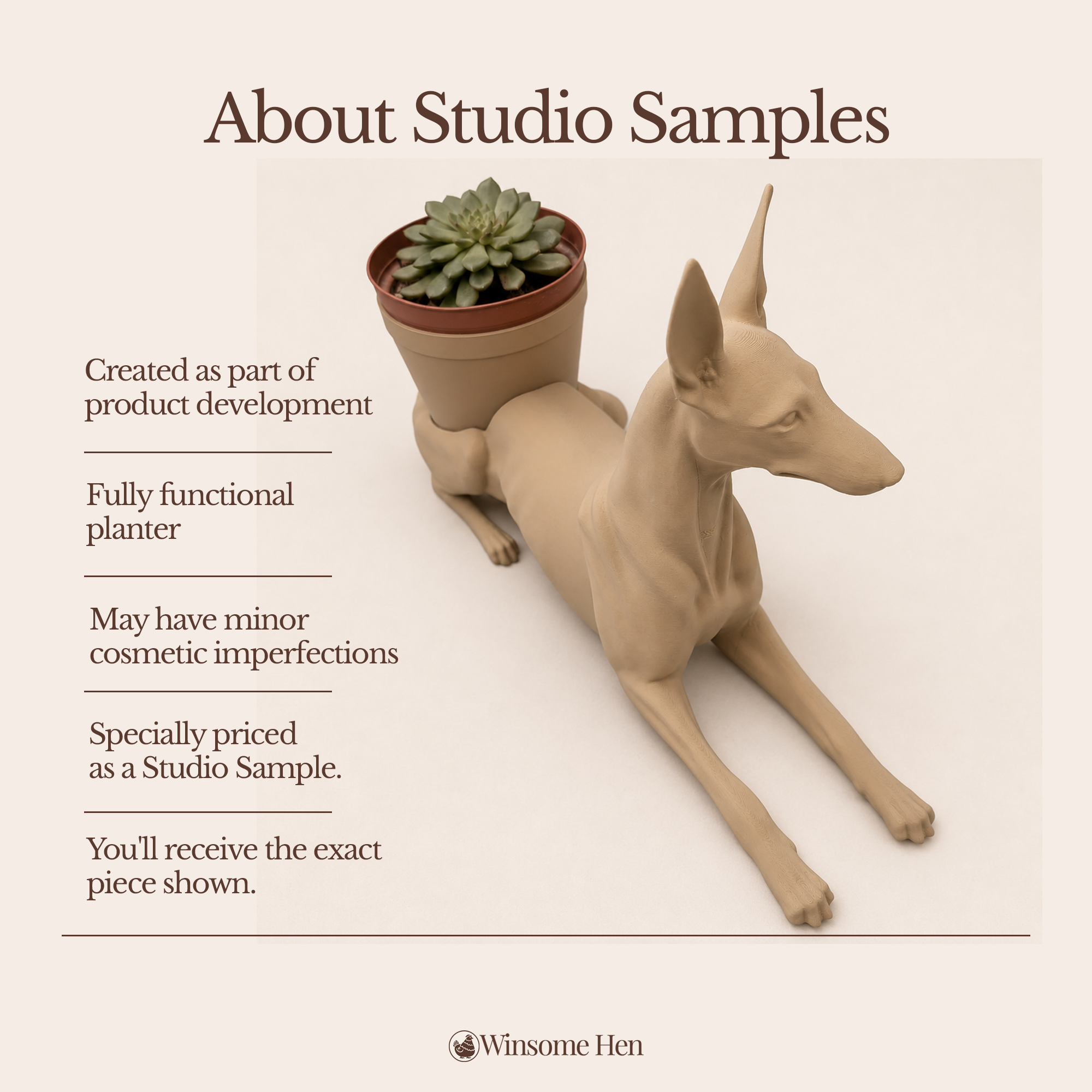 Pharaoh Hound Planter - Winsome Wags - Studio Sample