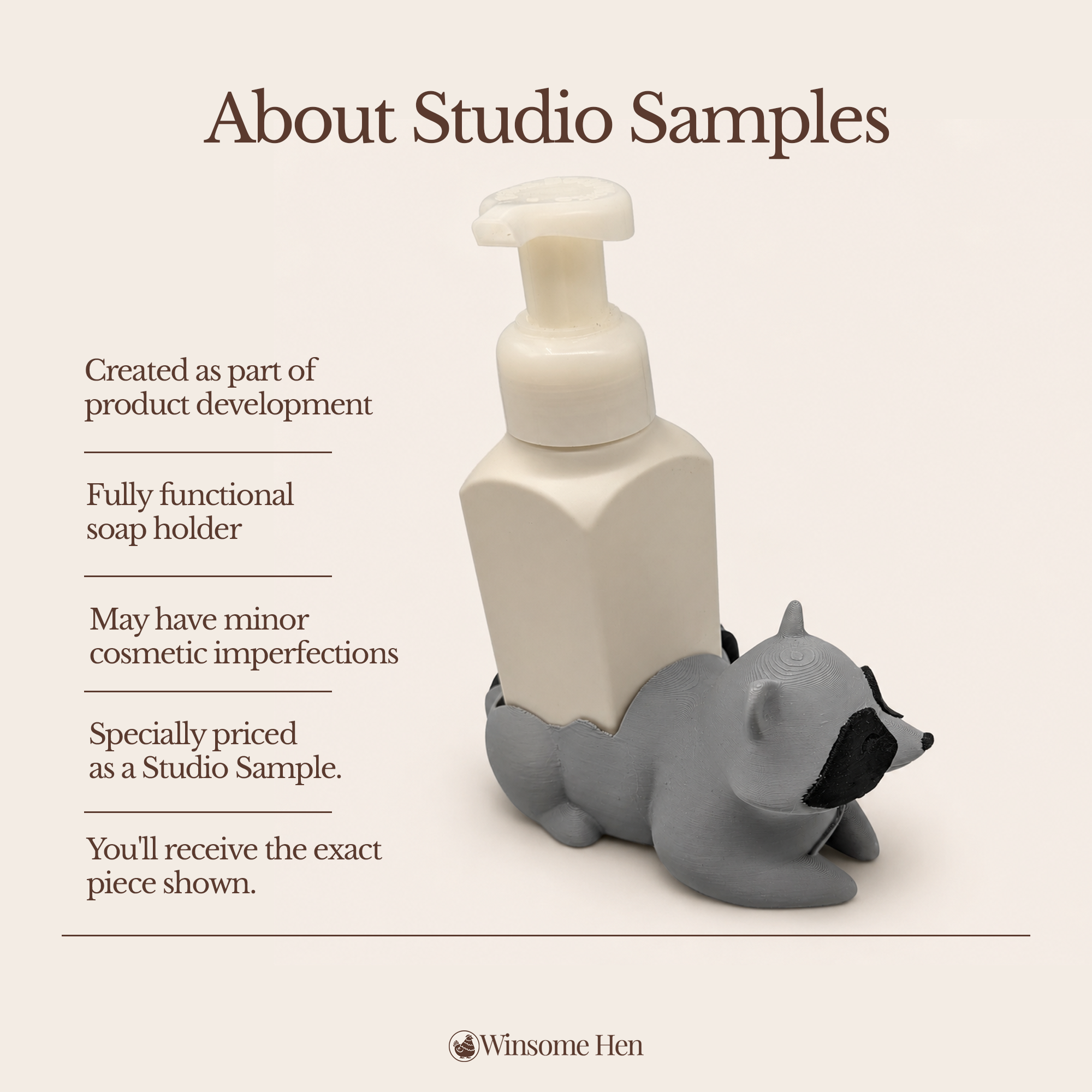 Raccoon Soap Holder - Winsome Wildlife - Studio Sample