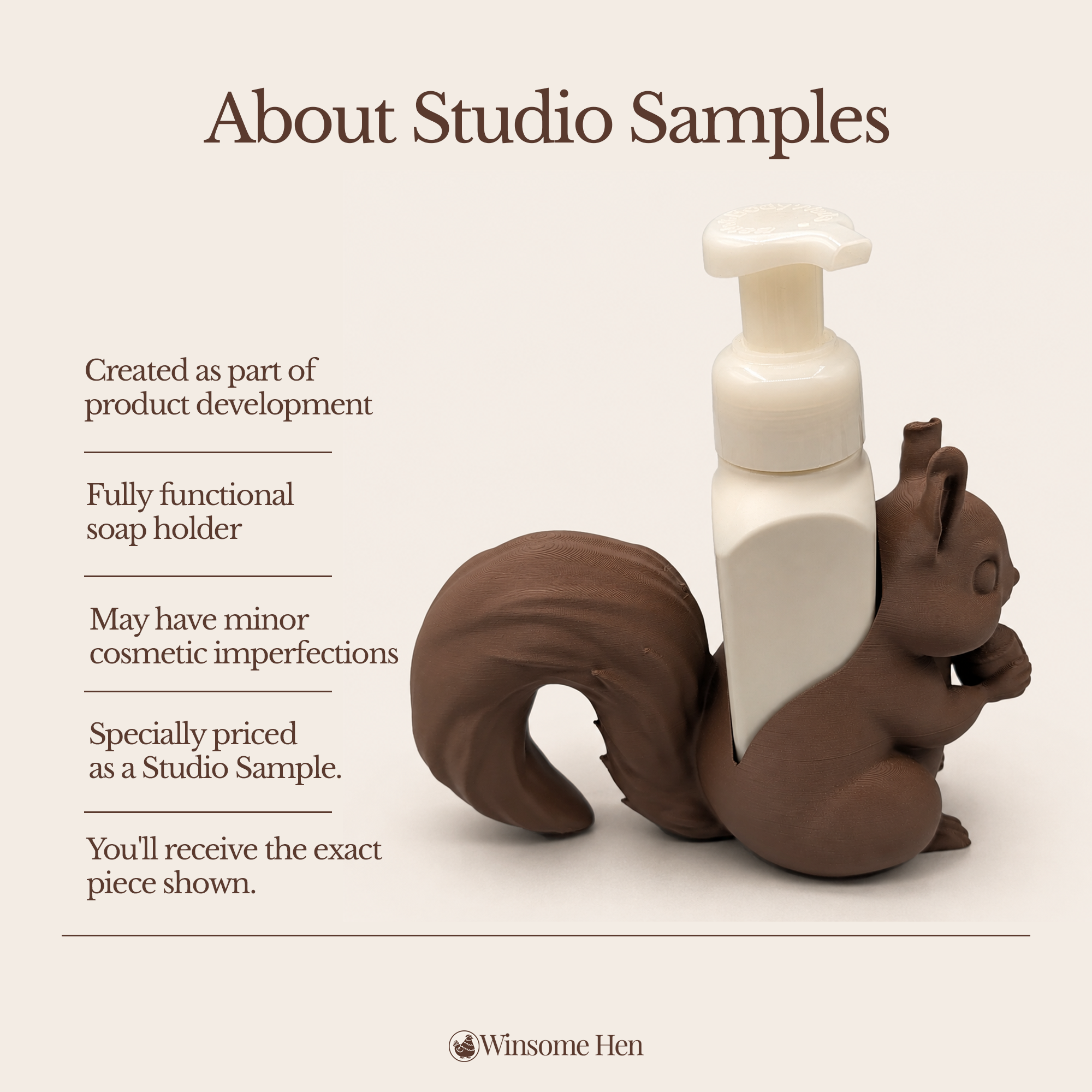 Squirrel Soap Holder - Winsome Wildlife - Studio Sample