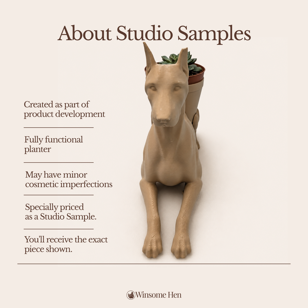 Doberman Pinscher Planter - Winsome Wags - Studio Sample