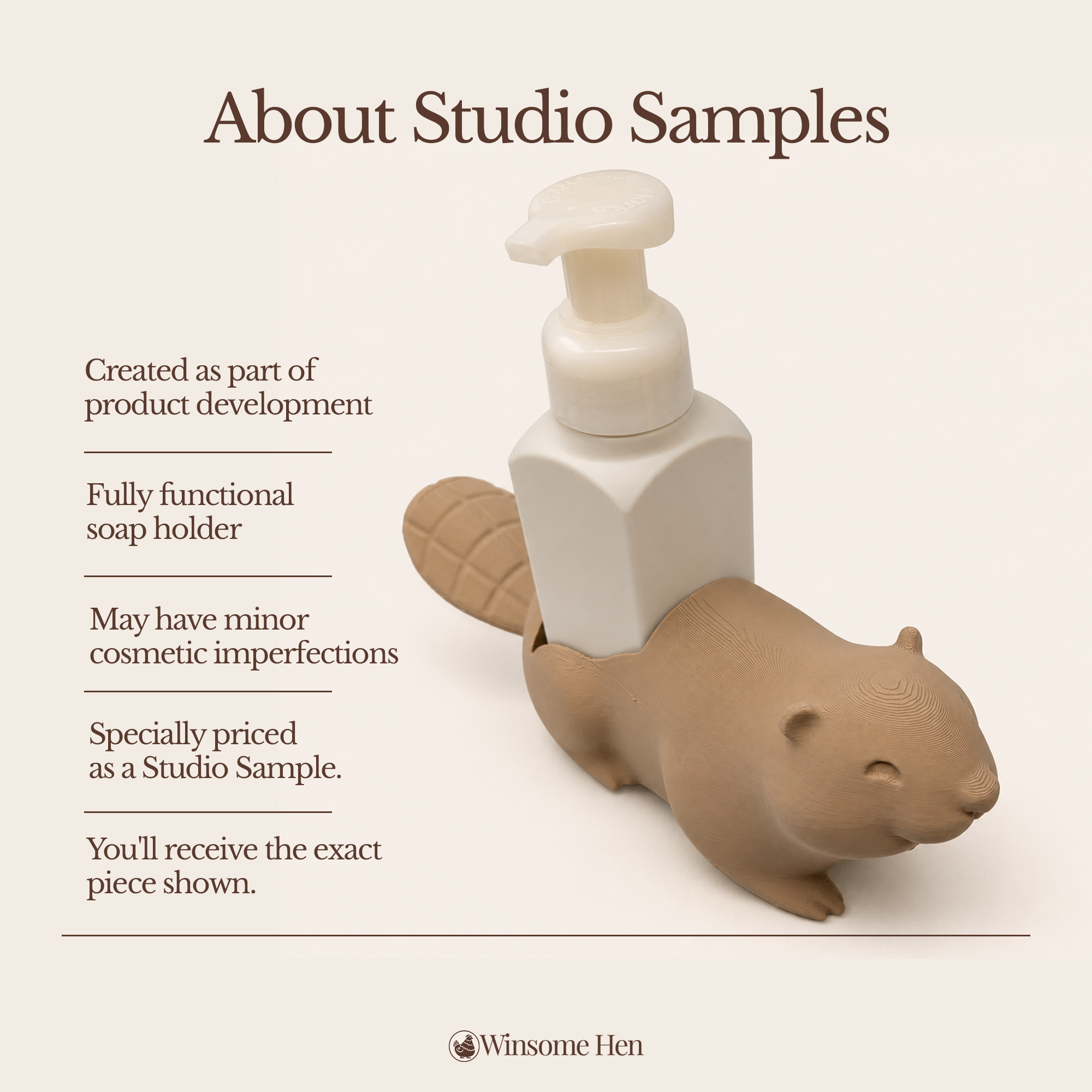 Beaver Soap Holder - Winsome Wildlife - Studio Sample