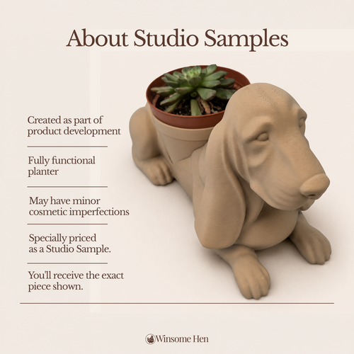 Basset Hound Planter - Winsome Wags - Studio Sample
