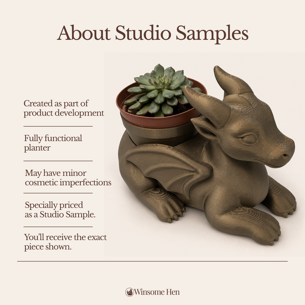 Bronze Dragon Planter - Winsome Whimsy - Studio Sample