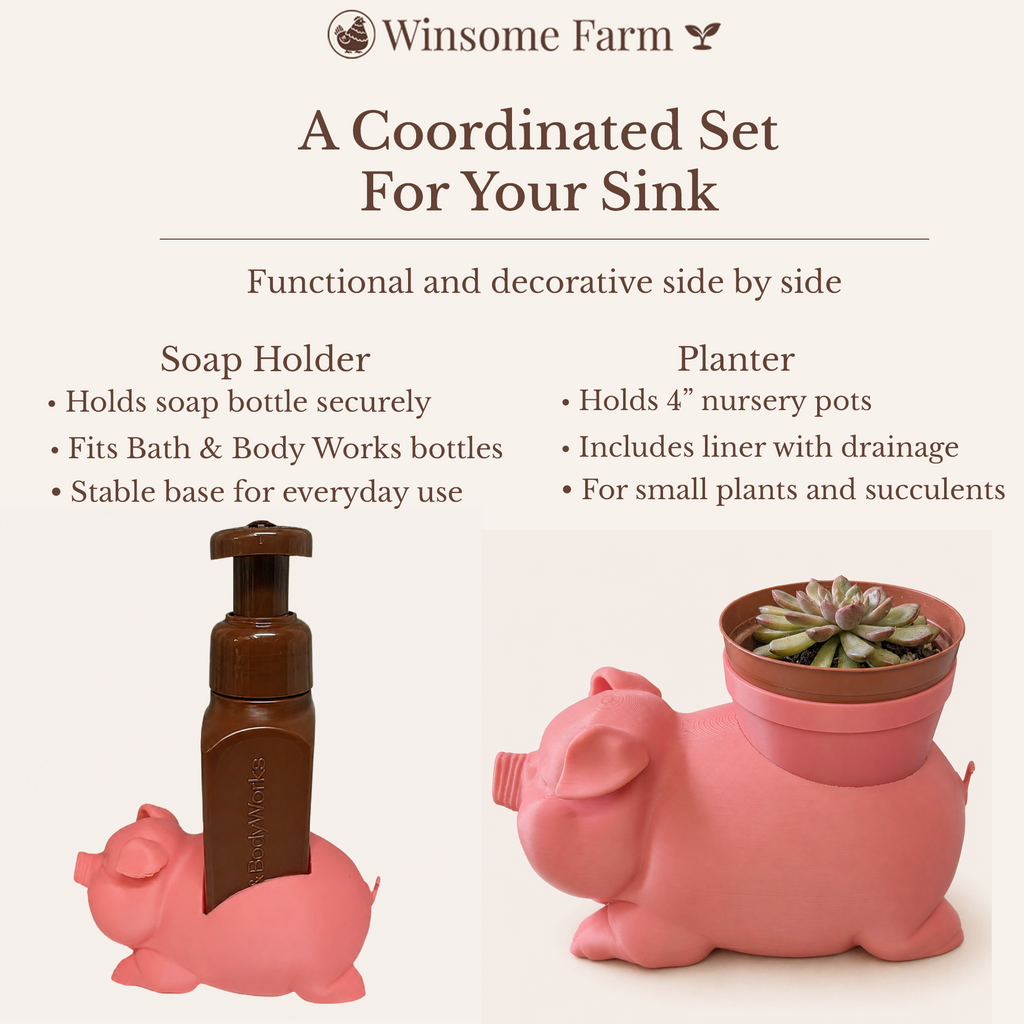 Pig Planter and Soap Holder Bundle - Winsome Farm