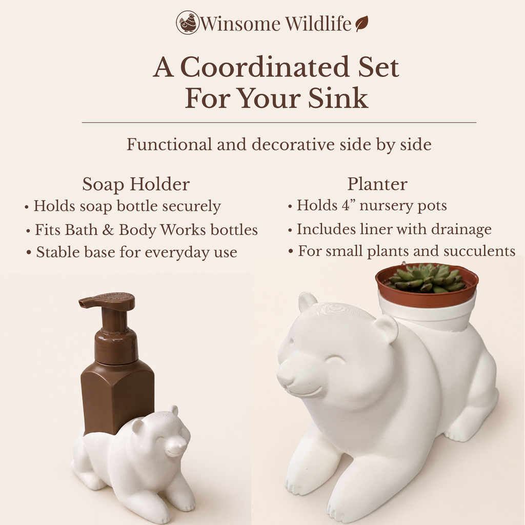 Bear Planter and Soap Holder Bundle - Winsome Wildlife