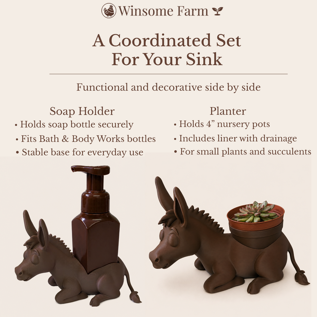 Donkey Planter and Soap Holder Bundle - Winsome Farm