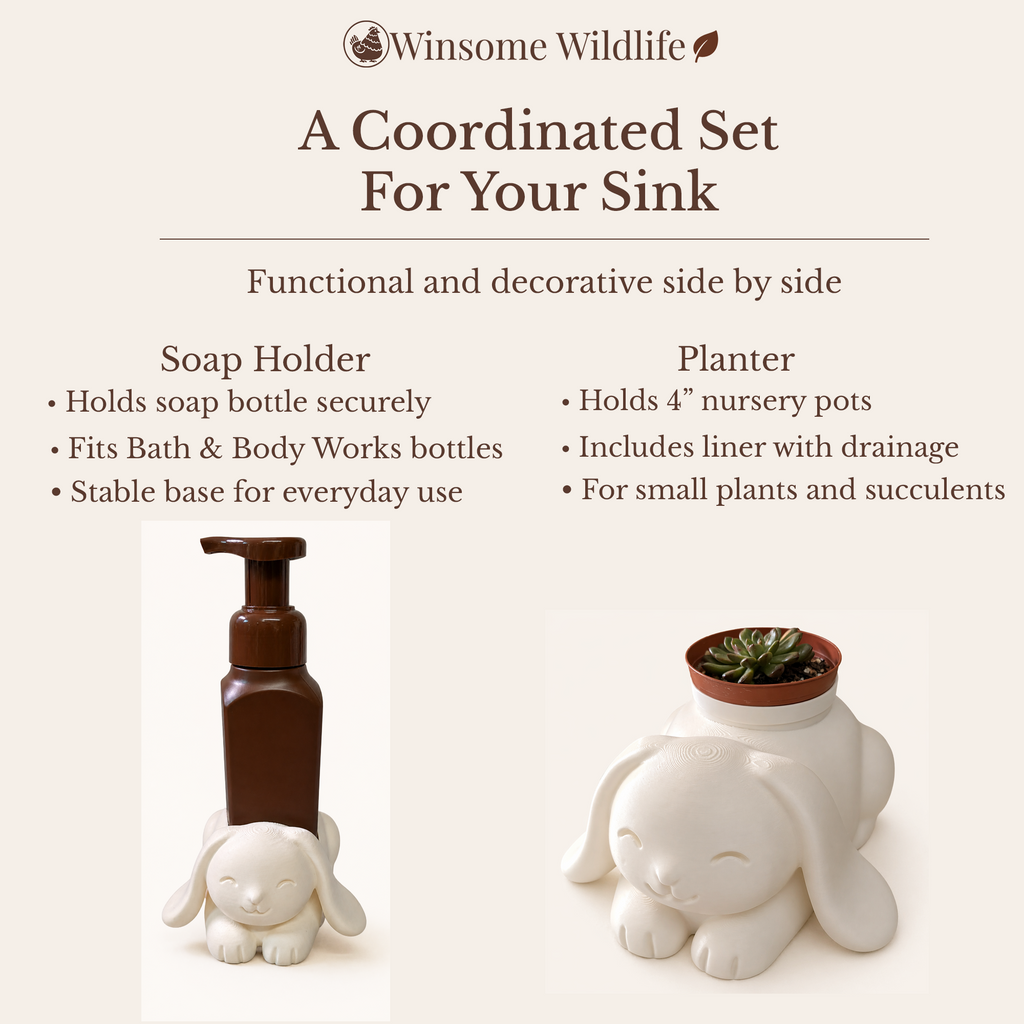 Bunny Planter and Soap Holder Bundle - Winsome Wildlife