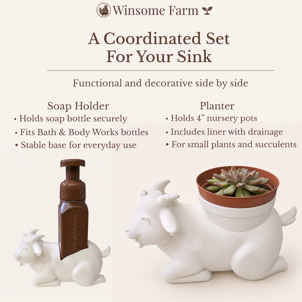 Goat Planter and Soap Holder Bundle - Winsome Farm
