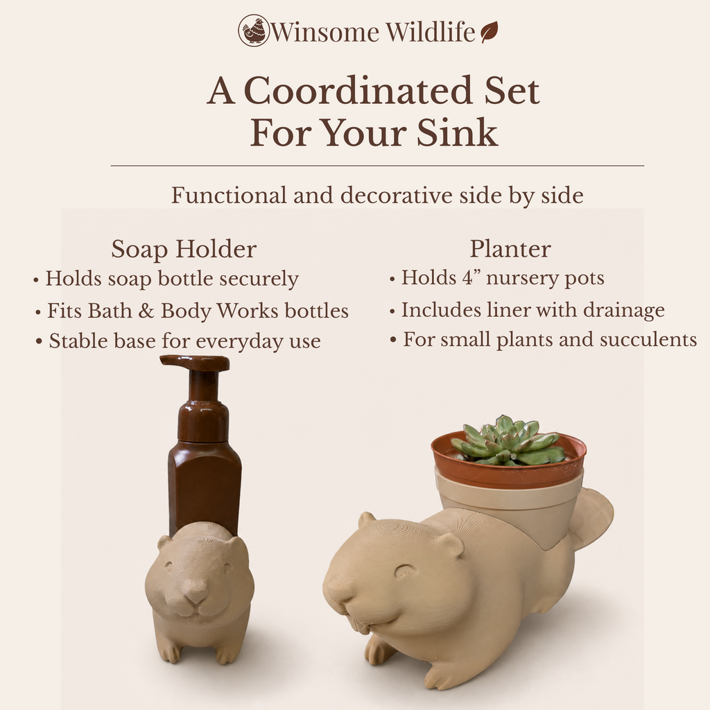 Beaver Planter and Soap Holder Bundle - Winsome Wildlife