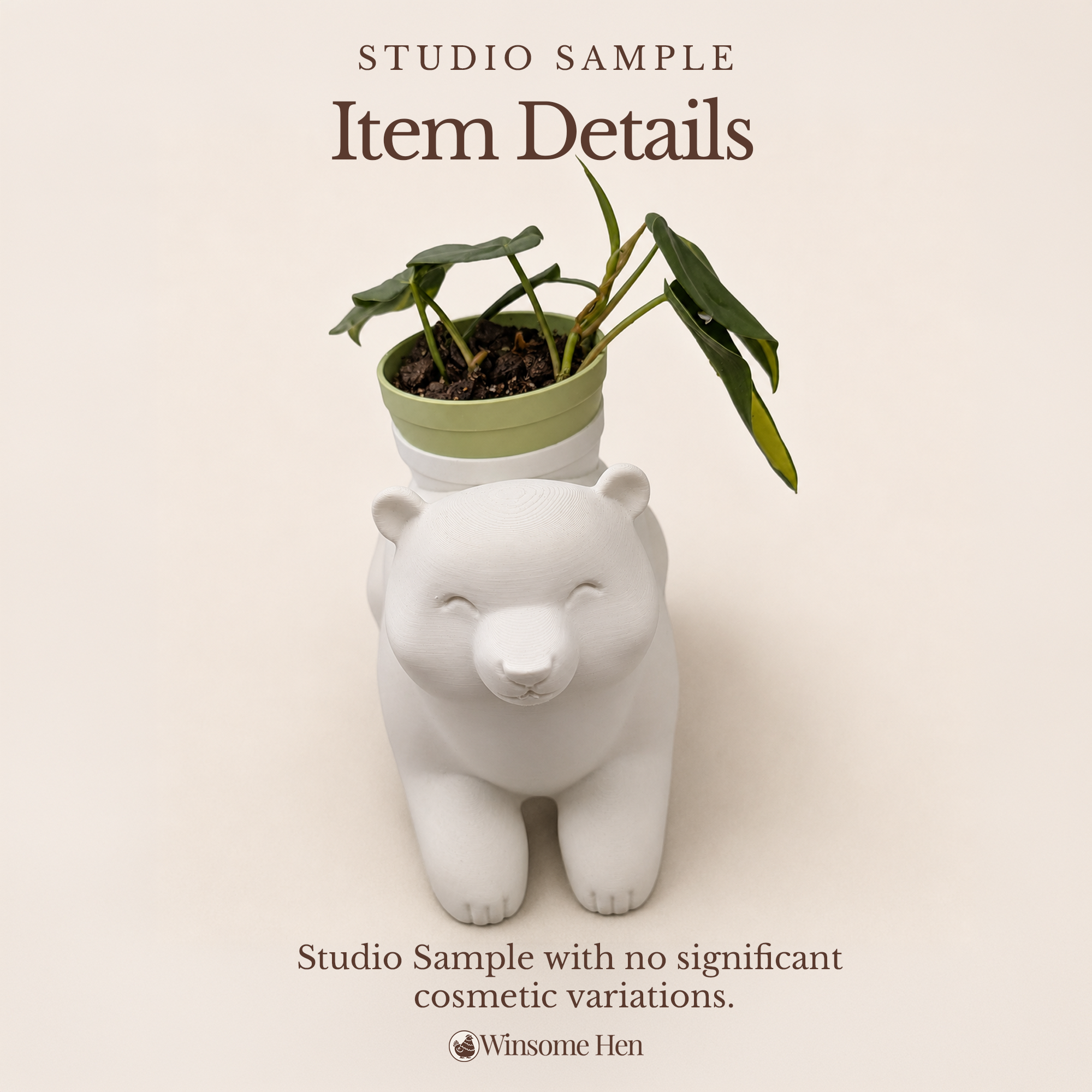 Bear Planter - Winsome Wildlife - Studio Sample