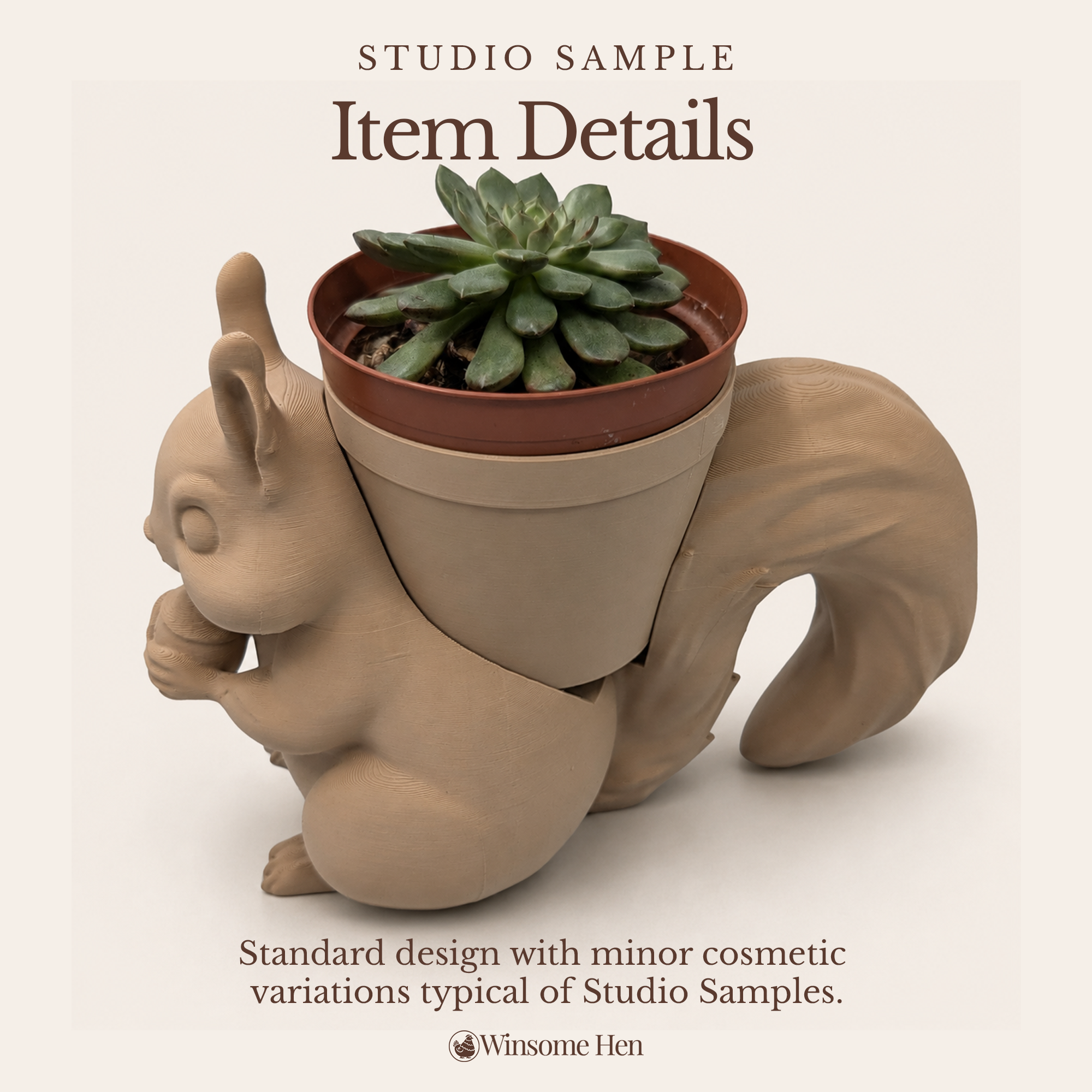 Squirrel Planter - Winsome Wildlife - Studio Sample