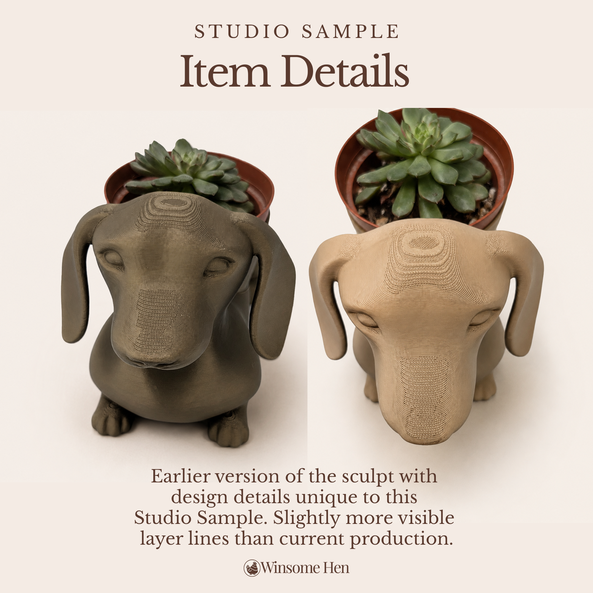 Dachshund Planter - Winsome Wags - Studio Sample