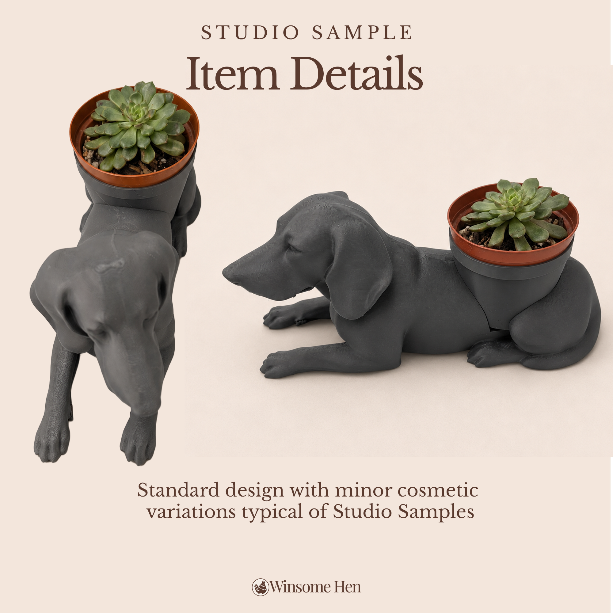 Beagle Planter - Winsome Wags - Studio Sample
