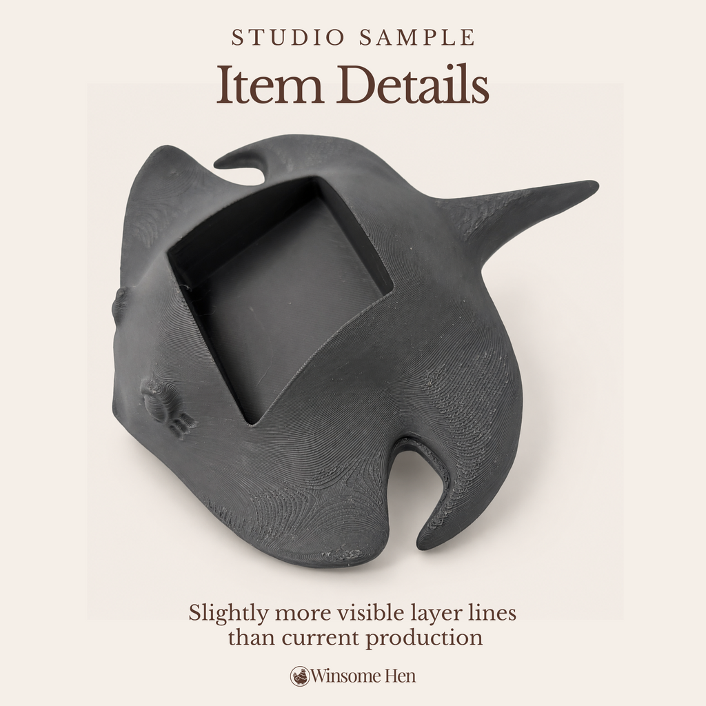 Manta Ray Soap Holder - Winsome Waters - Studio Sample (Grey, Current Sculpt)