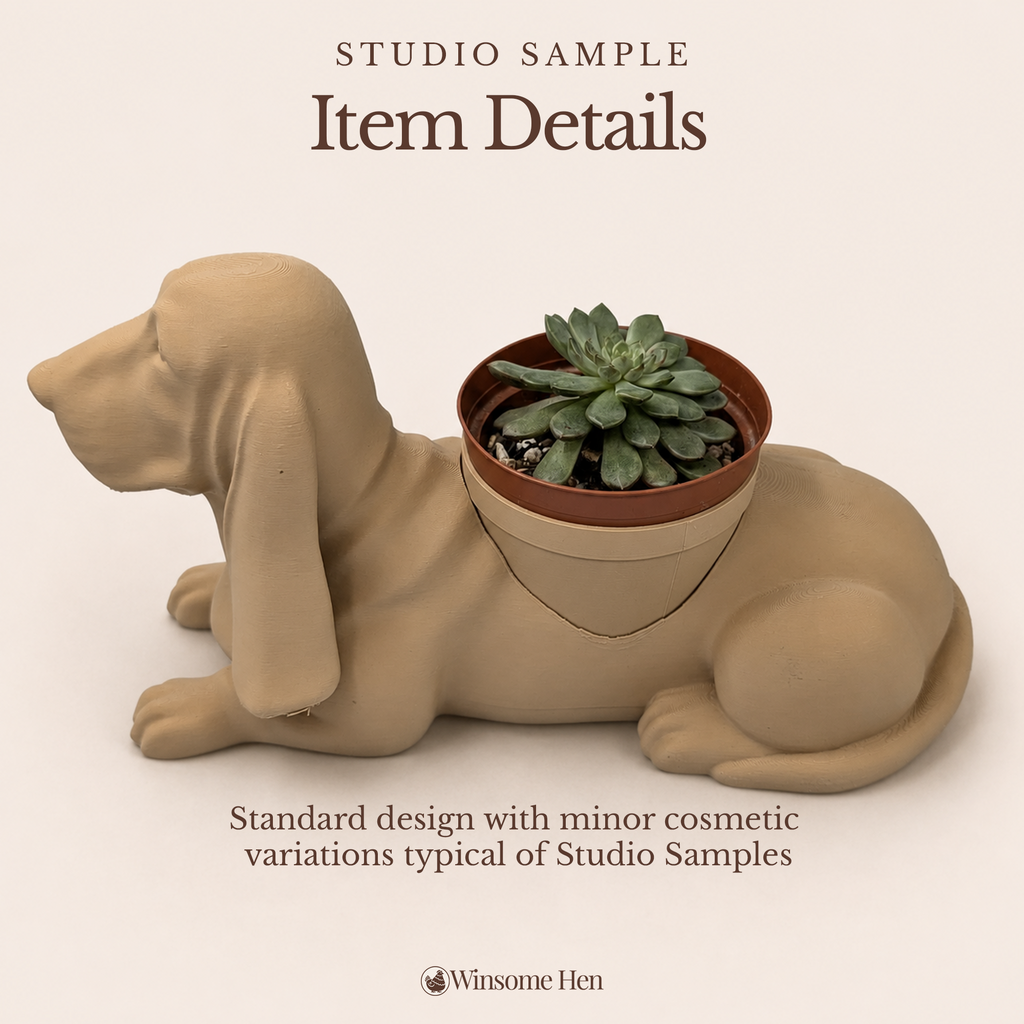 Basset Hound Planter - Winsome Wags - Studio Sample