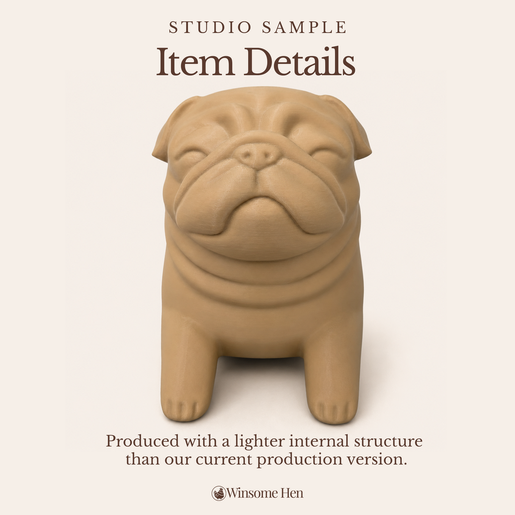 Pug Planter - Winsome Wags - Studio Sample