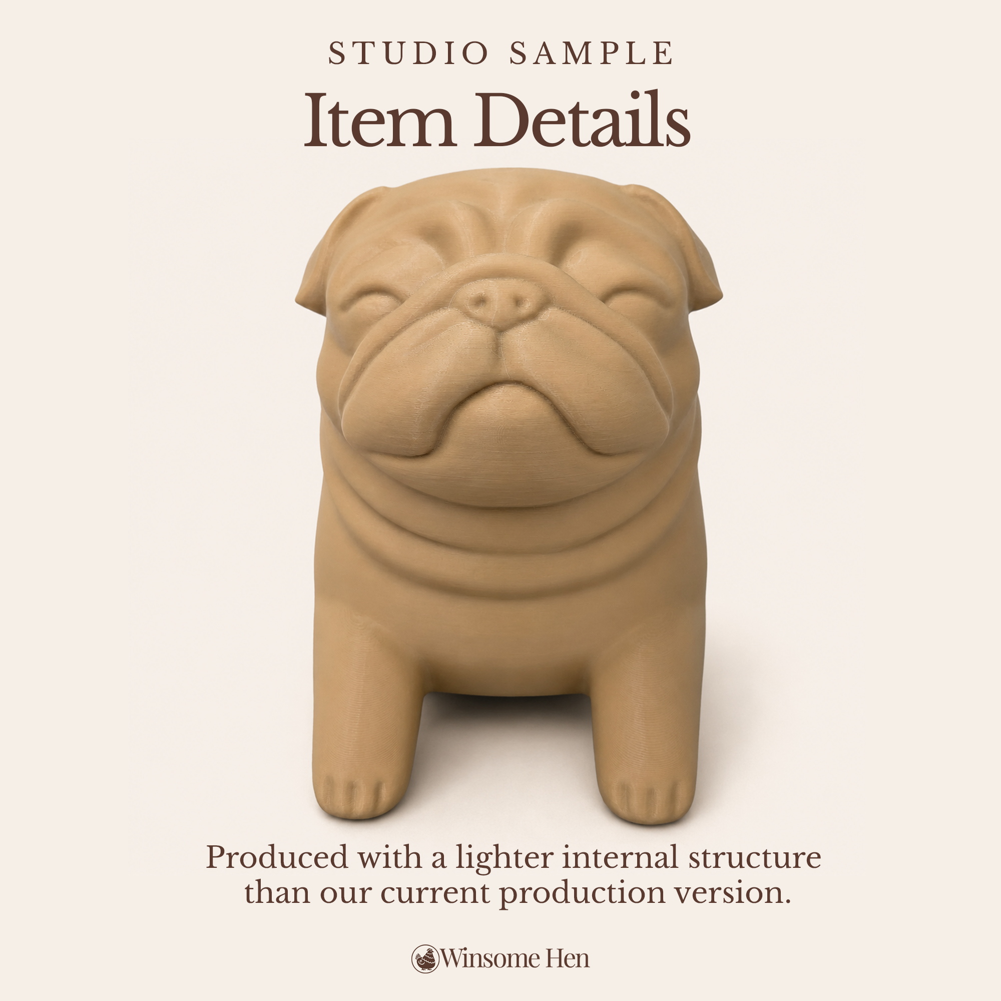 Pug Planter - Winsome Wags - Studio Sample