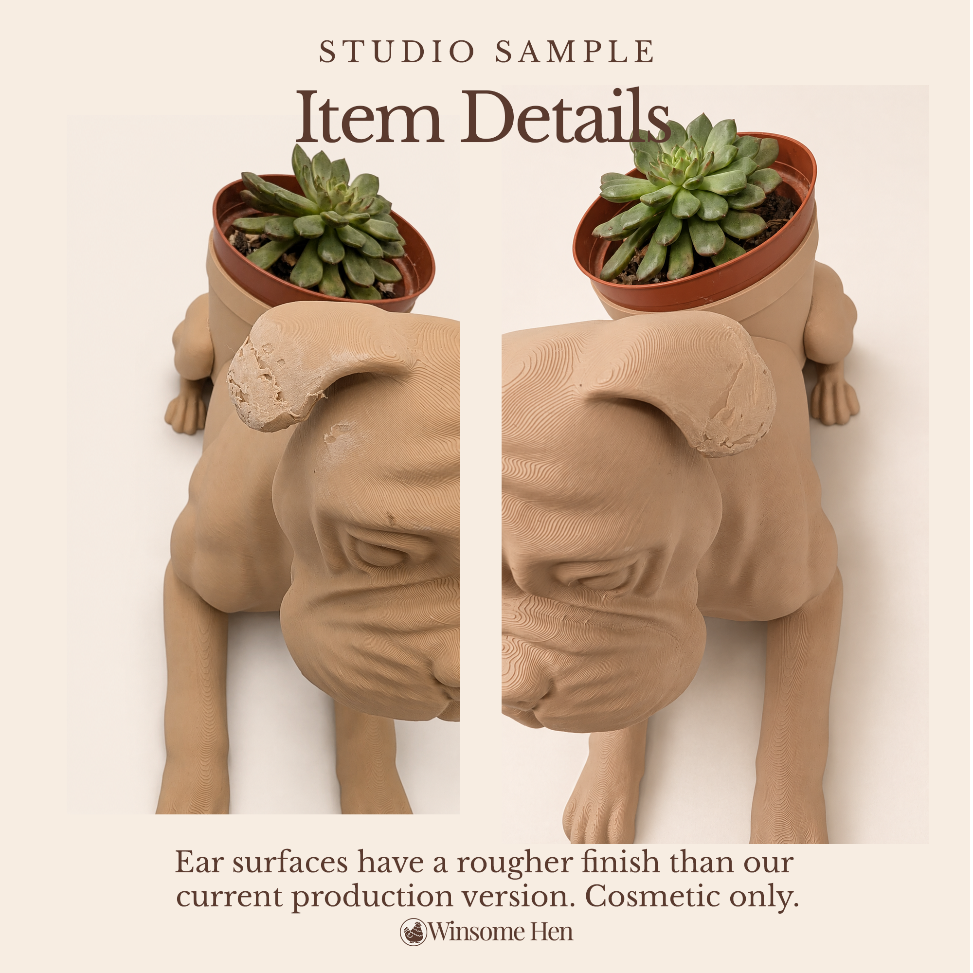Boxer Planter - Winsome Wags - Studio Sample