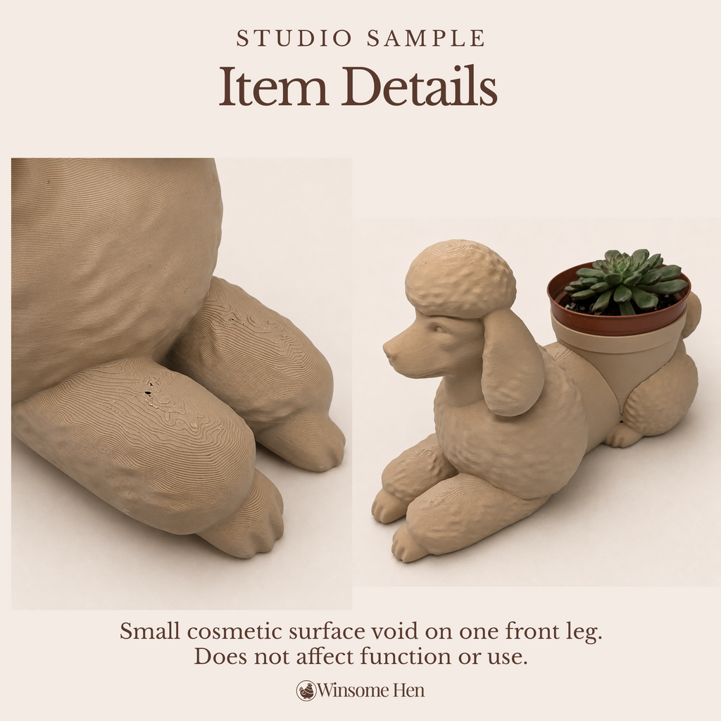 Poodle Planter - Winsome Wags - Studio Sample (Current Sculpt)