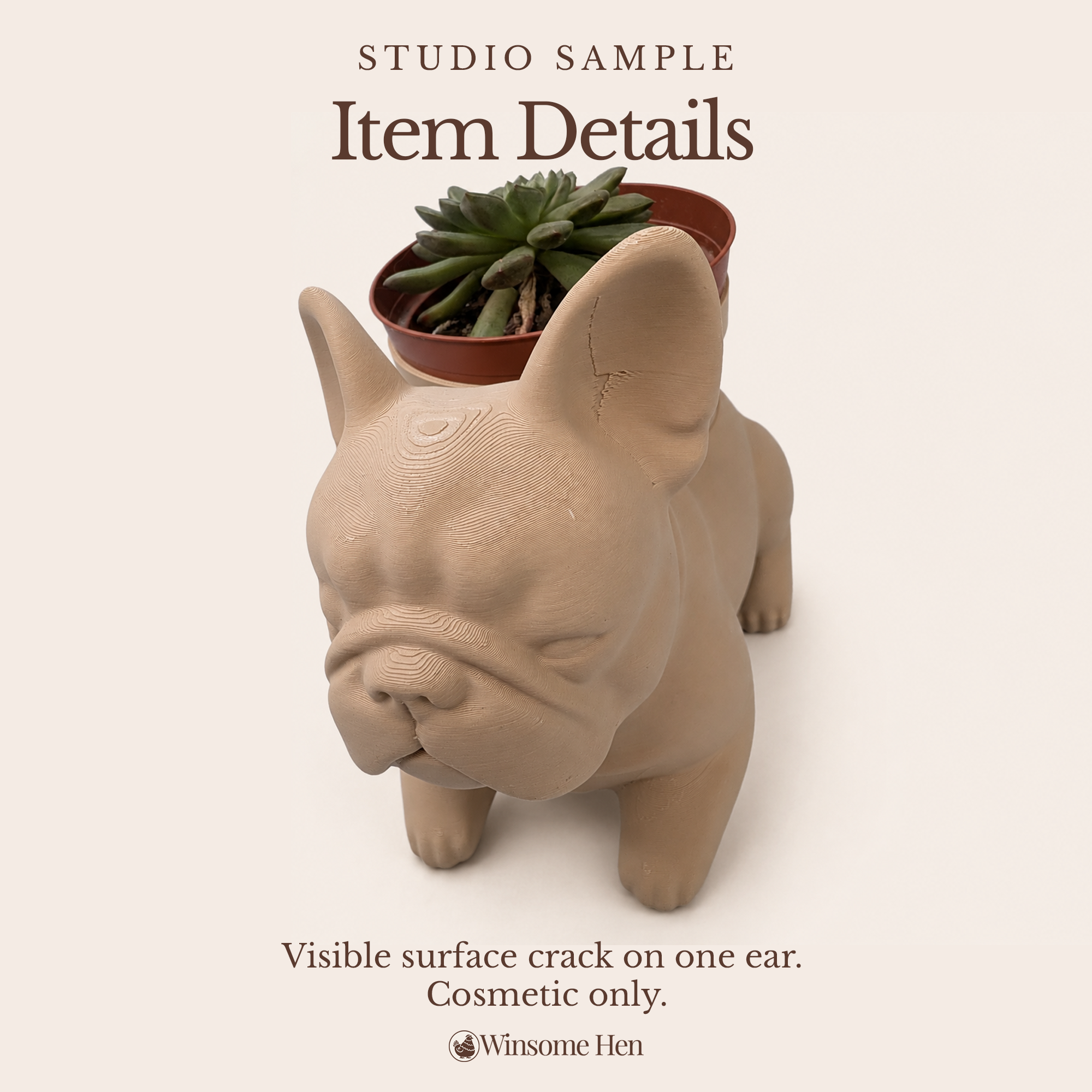 French Bulldog Planter - Winsome Wags - Studio Sample