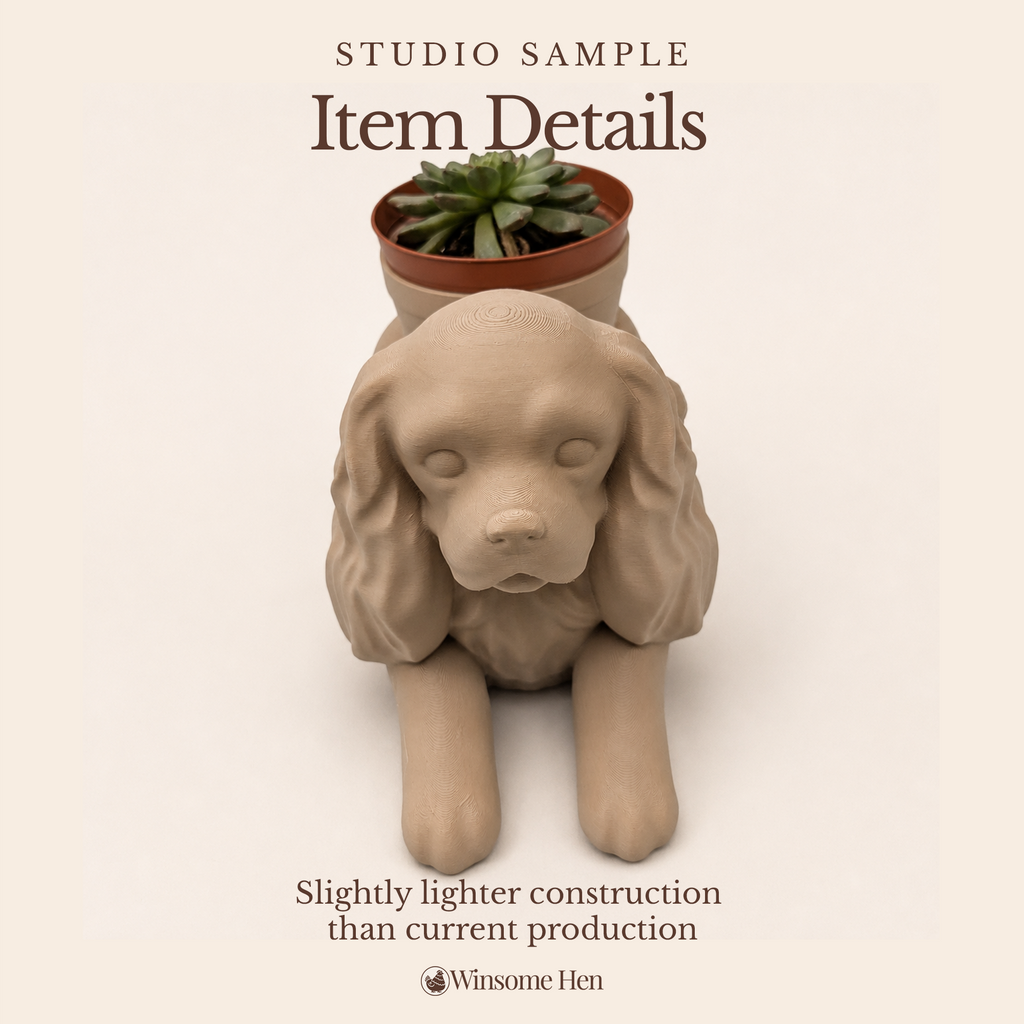 Cavalier King Charles Spaniel Planter - Winsome Wags - Studio Sample