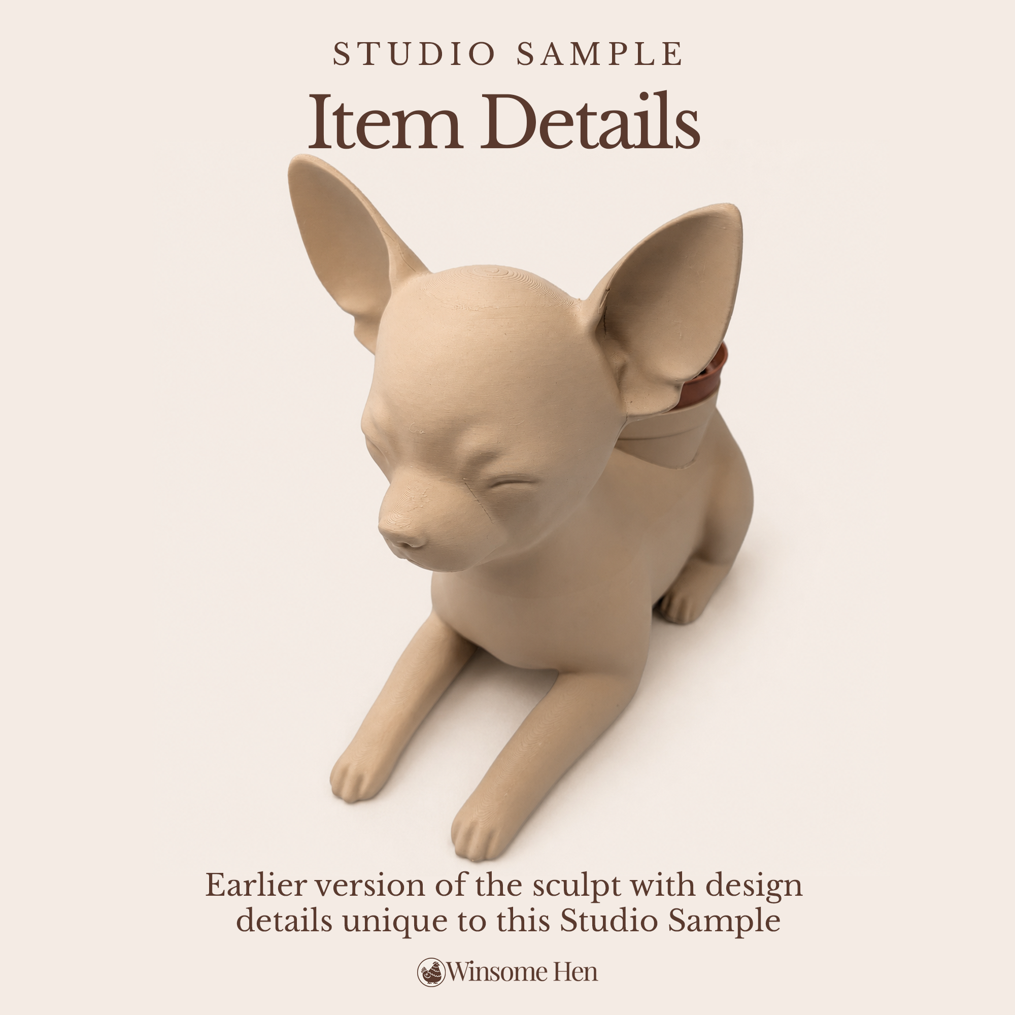 Chihuahua Planter - Winsome Wags - Studio Sample