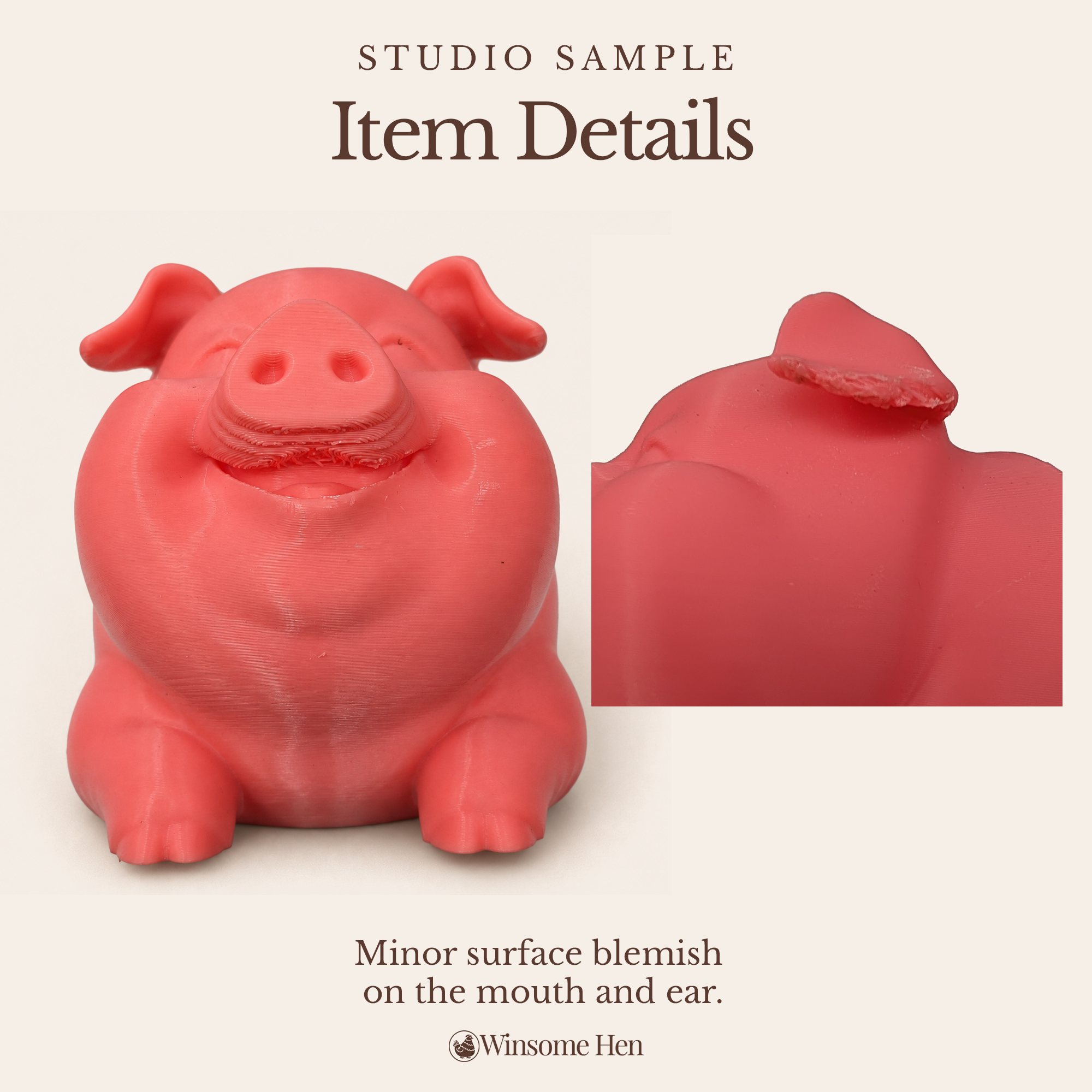 Pig Soap Holder - Winsome Farm - Studio Sample