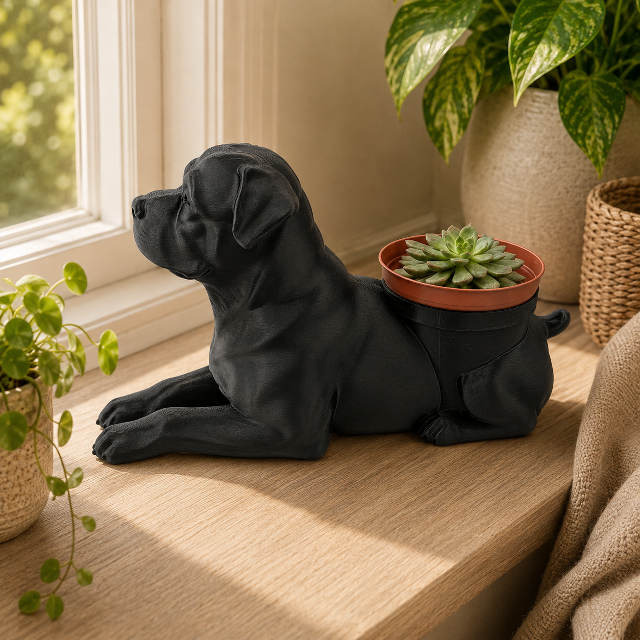 Rottweiler Planter - Winsome Wags