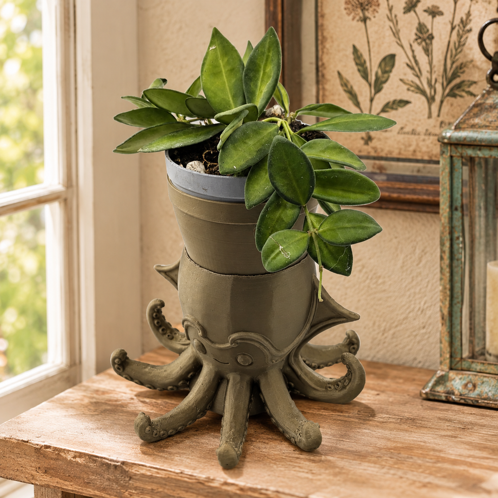 Steampunk Squid Planter - Winsome Whimsy Fantasy Planter