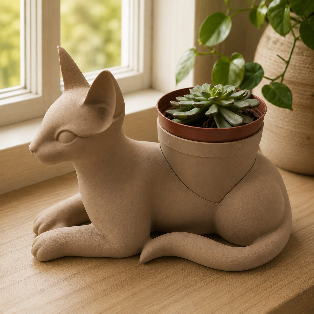 Sleek Cat Planter - Winsome Whiskers