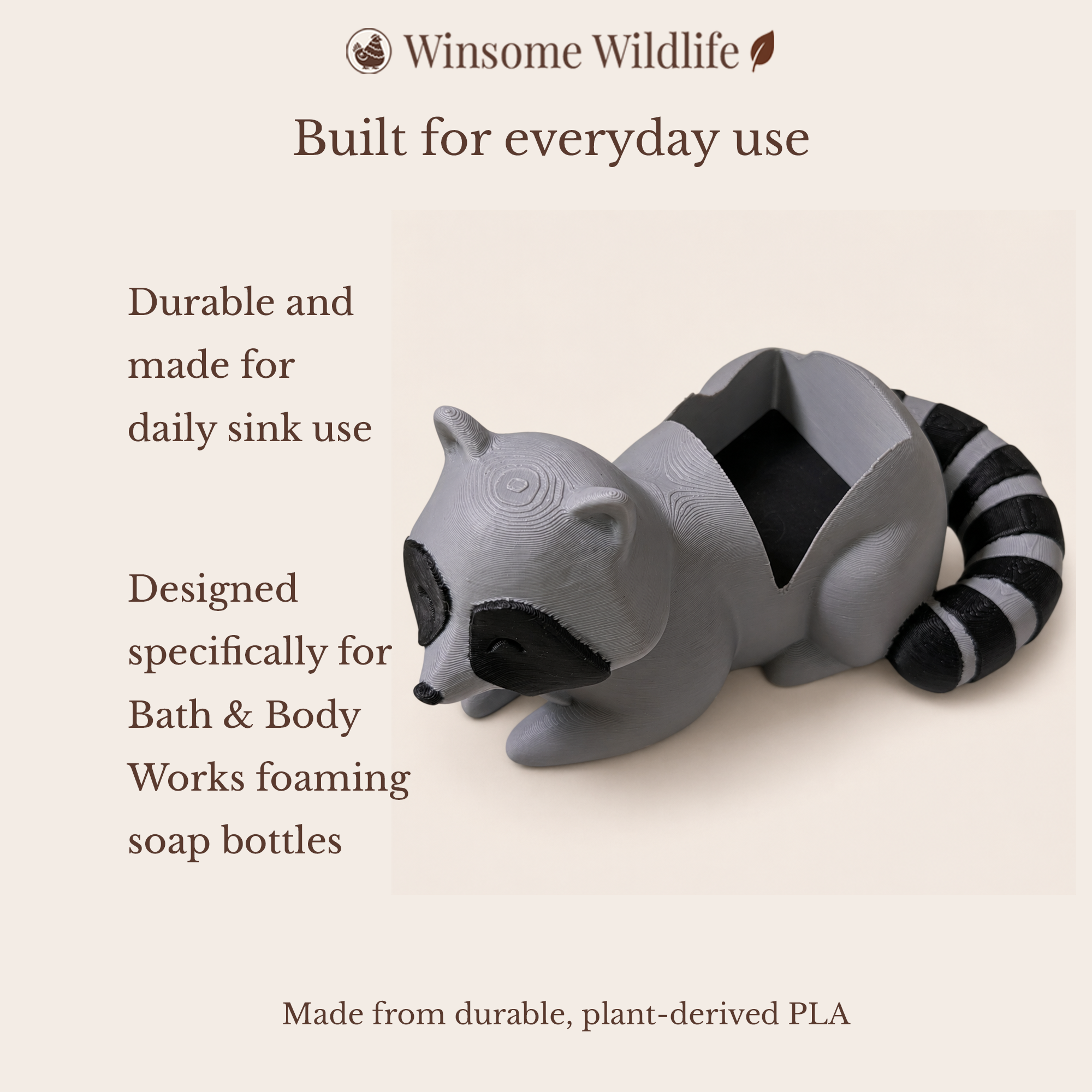 Raccoon Soap Holder - Bath & Body Works Holder - Winsome Wildlife