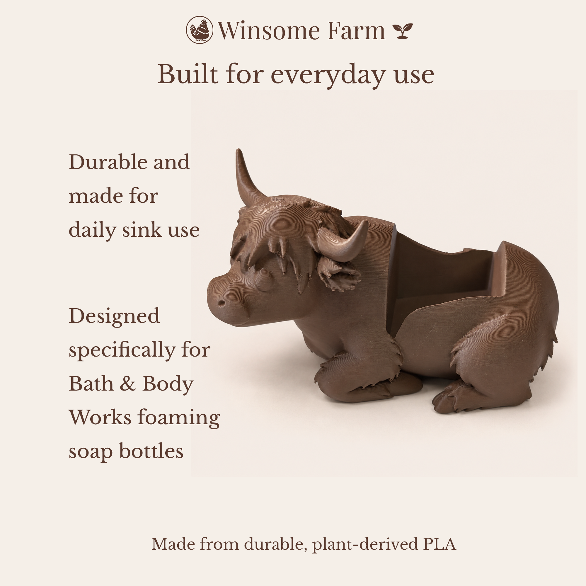 Highland Cow Soap Holder - Bath & Body Works Holder - Winsome Farm