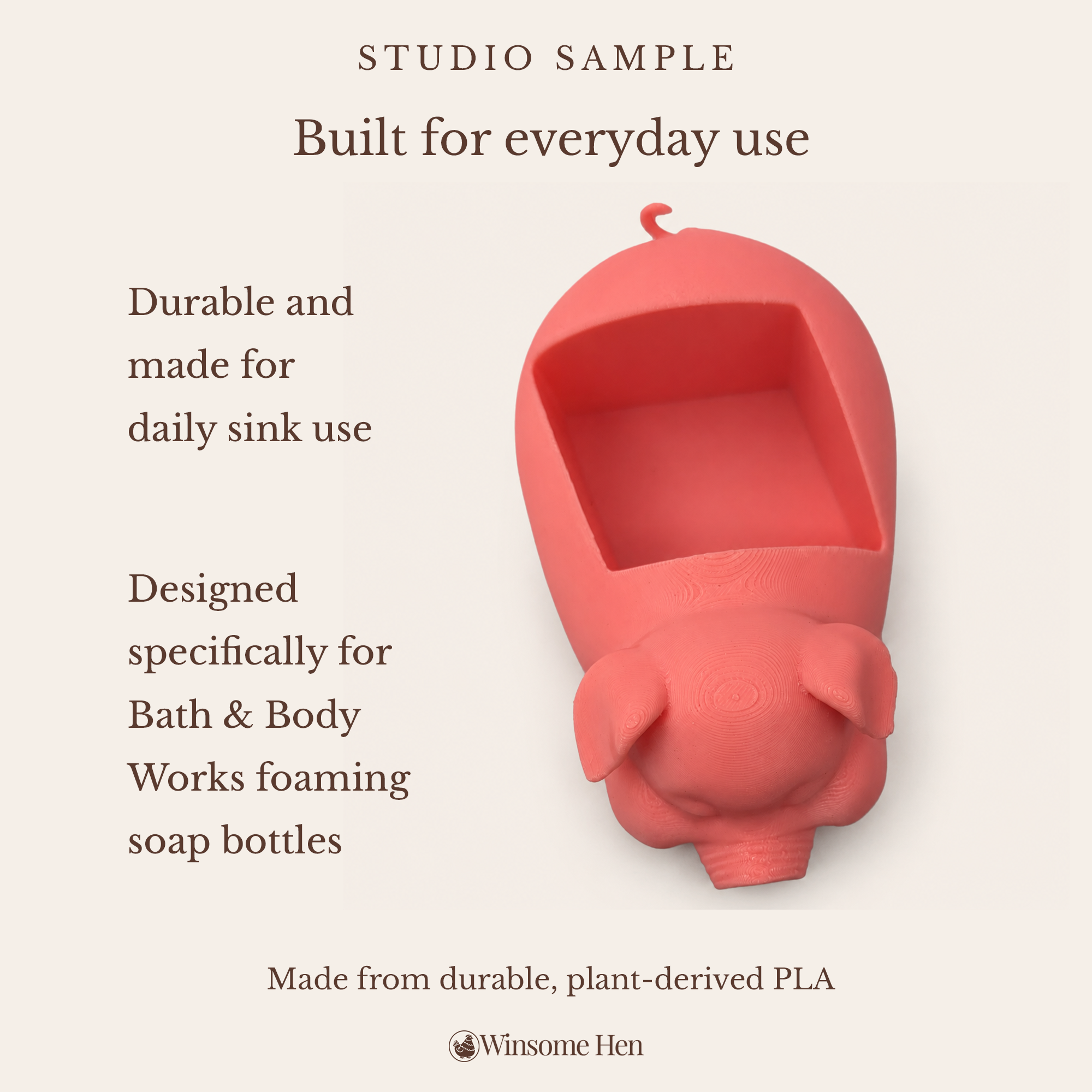 Pig Soap Holder - Winsome Farm - Studio Sample