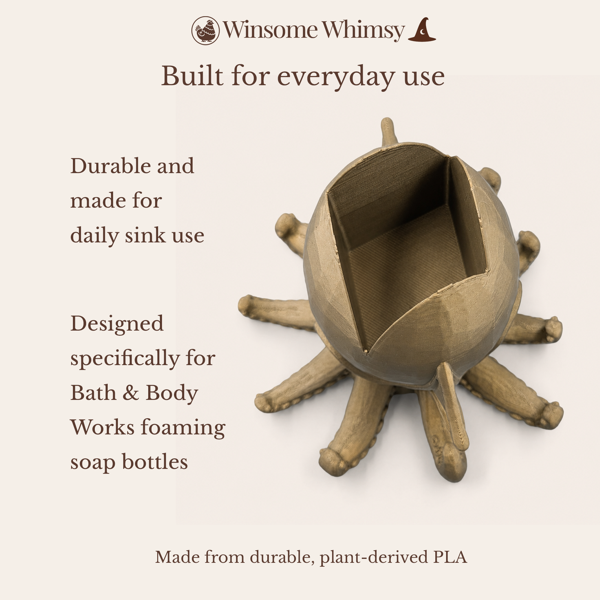 Steampunk Squid - Winsome Whimsy Fantasy Soap Dispenser Holder