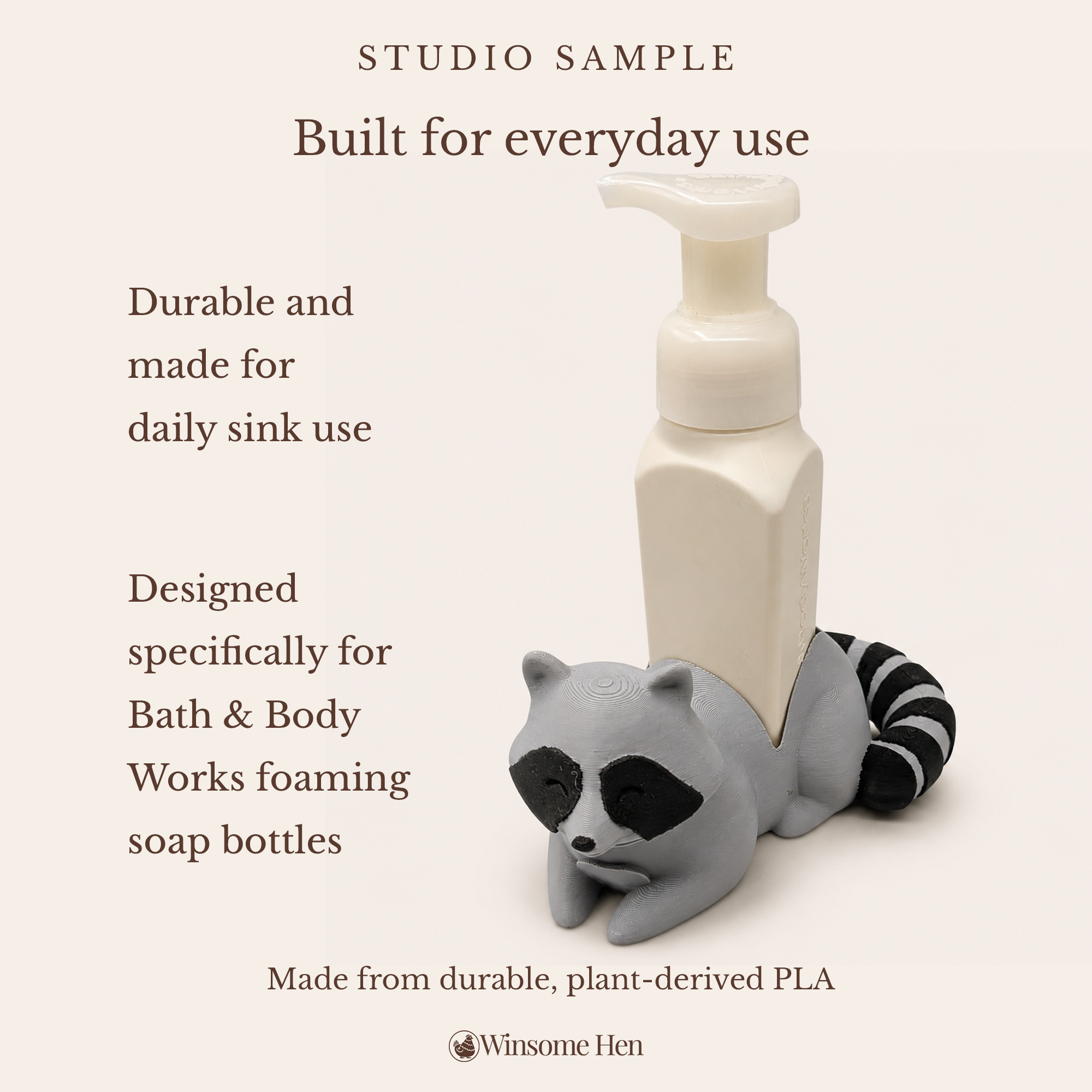 Raccoon Soap Holder - Winsome Wildlife - Studio Sample
