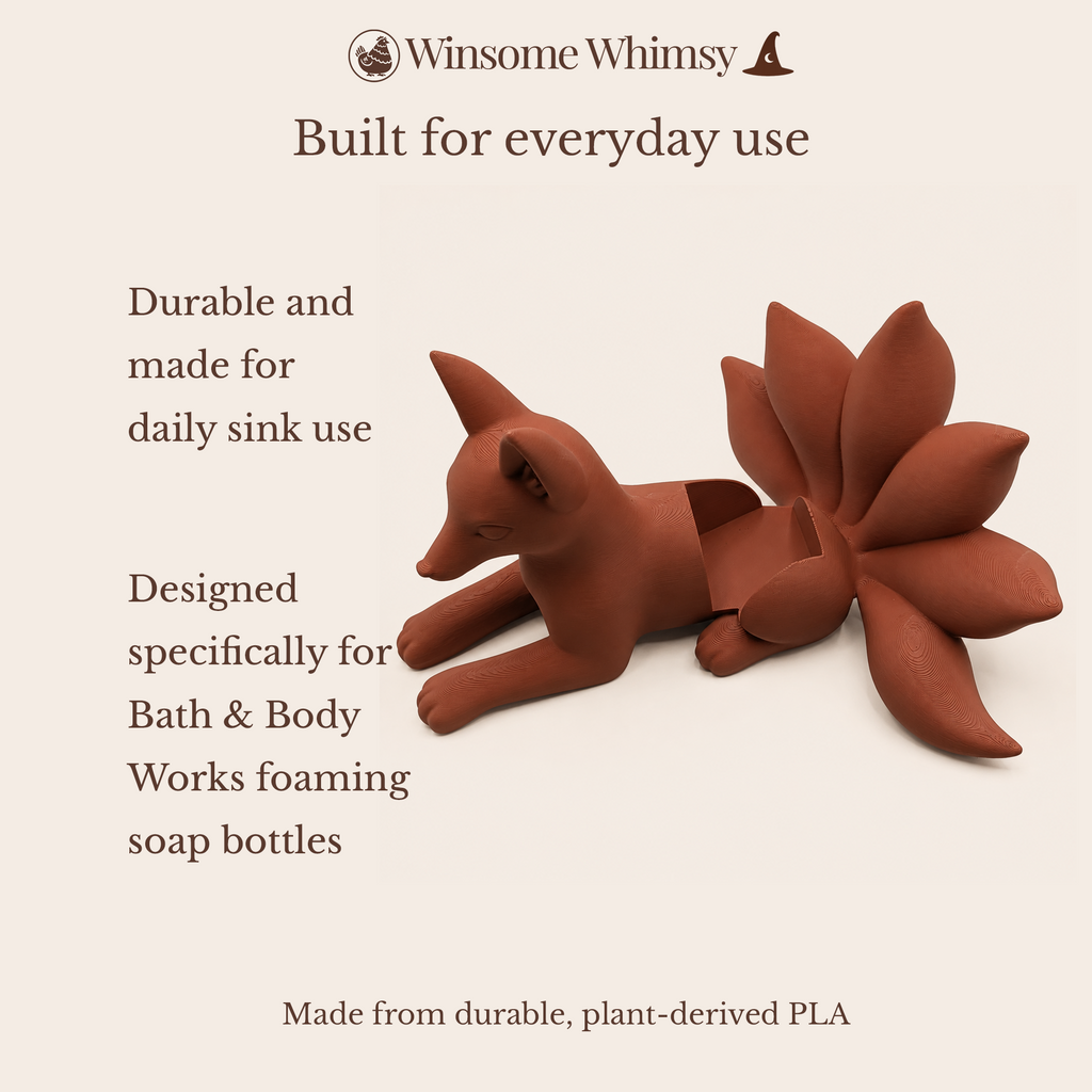 Kitsune - Winsome Whimsy Fantasy Soap Dispenser Holder