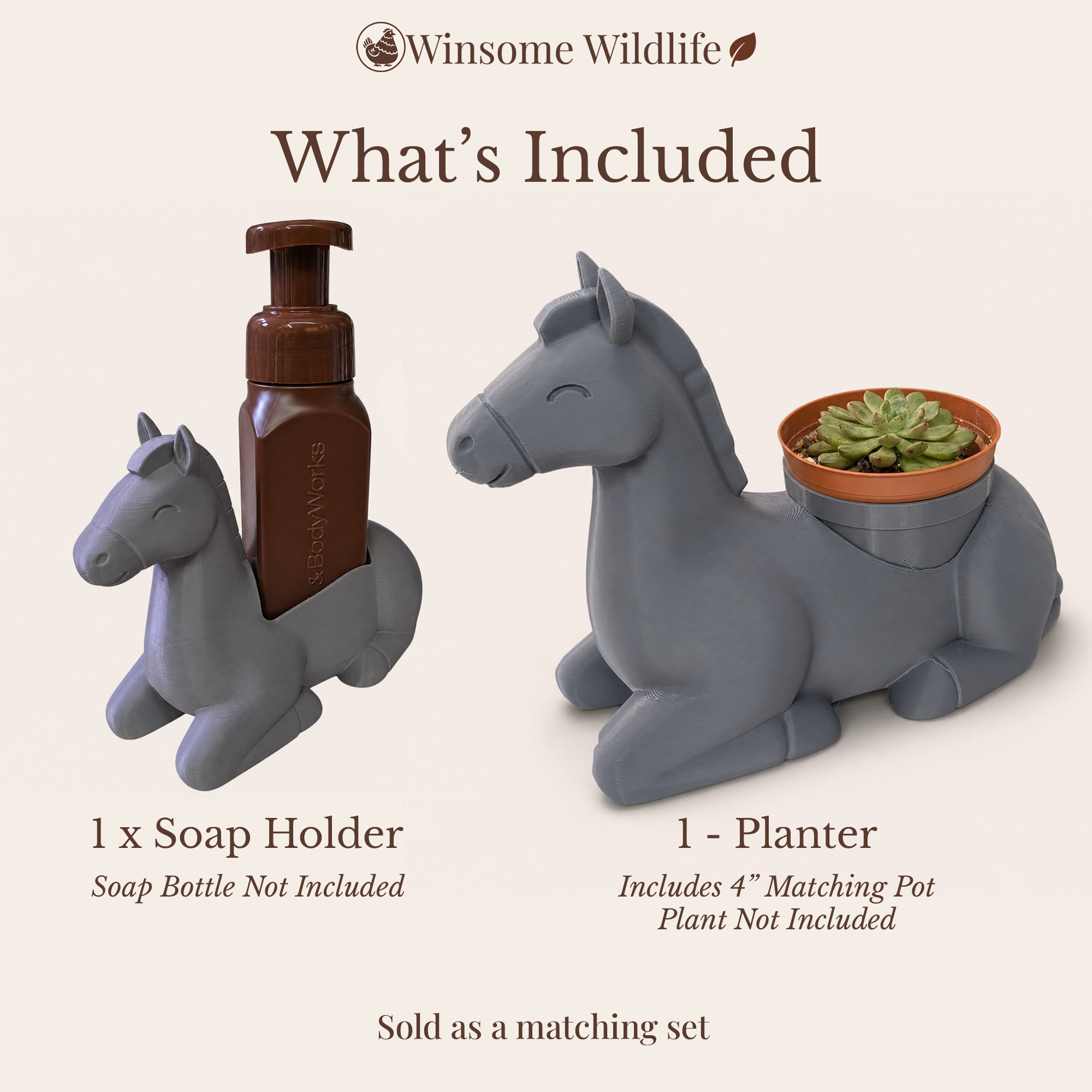 Horse Planter and Soap Holder Bundle - Winsome Farm