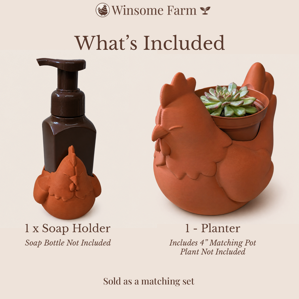 Chicken Planter and Soap Holder Bundle - Winsome Farm