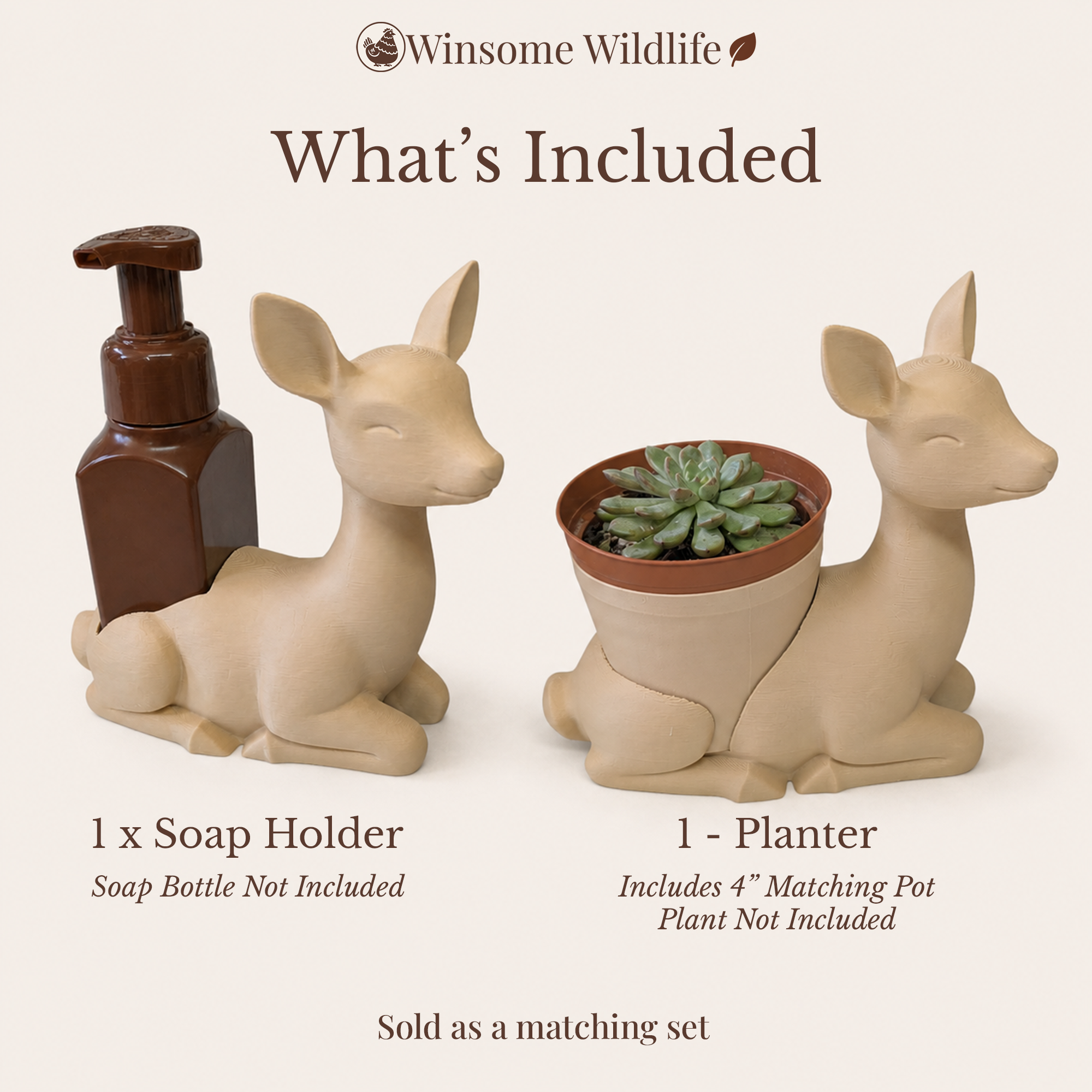 Deer Planter and Soap Holder Bundle - Winsome Wildlife