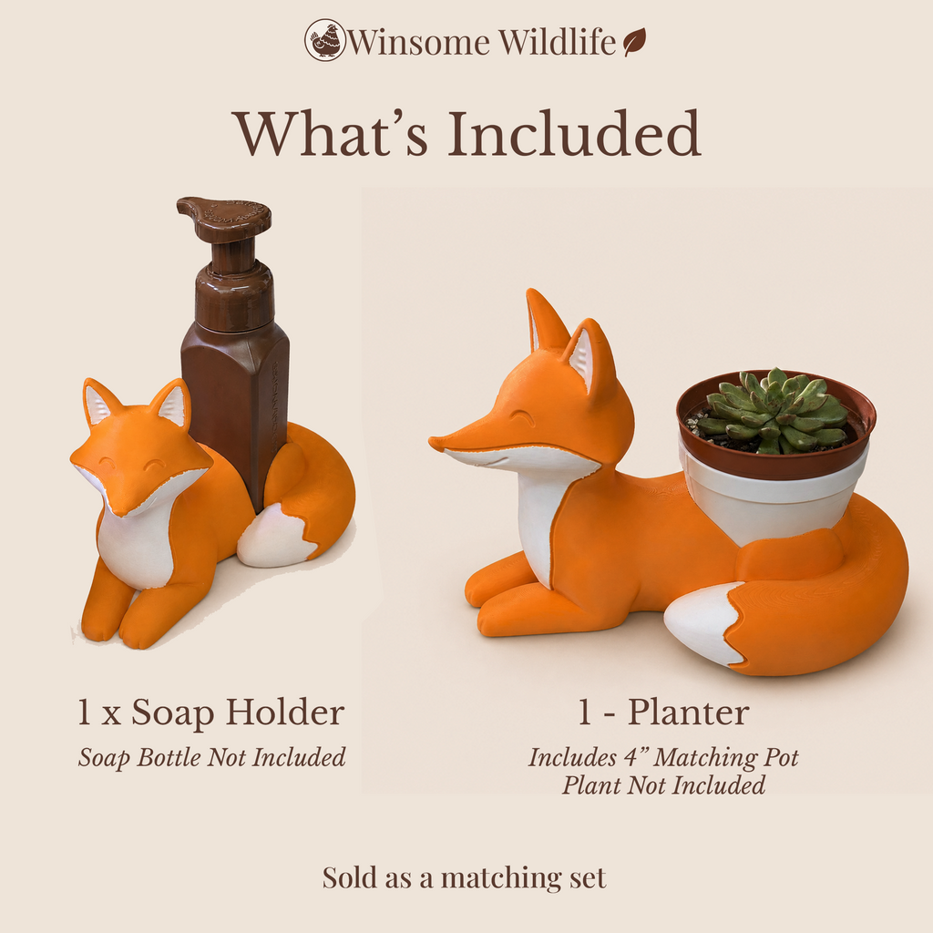 Fox Planter and Soap Holder Bundle - Winsome Wildlife