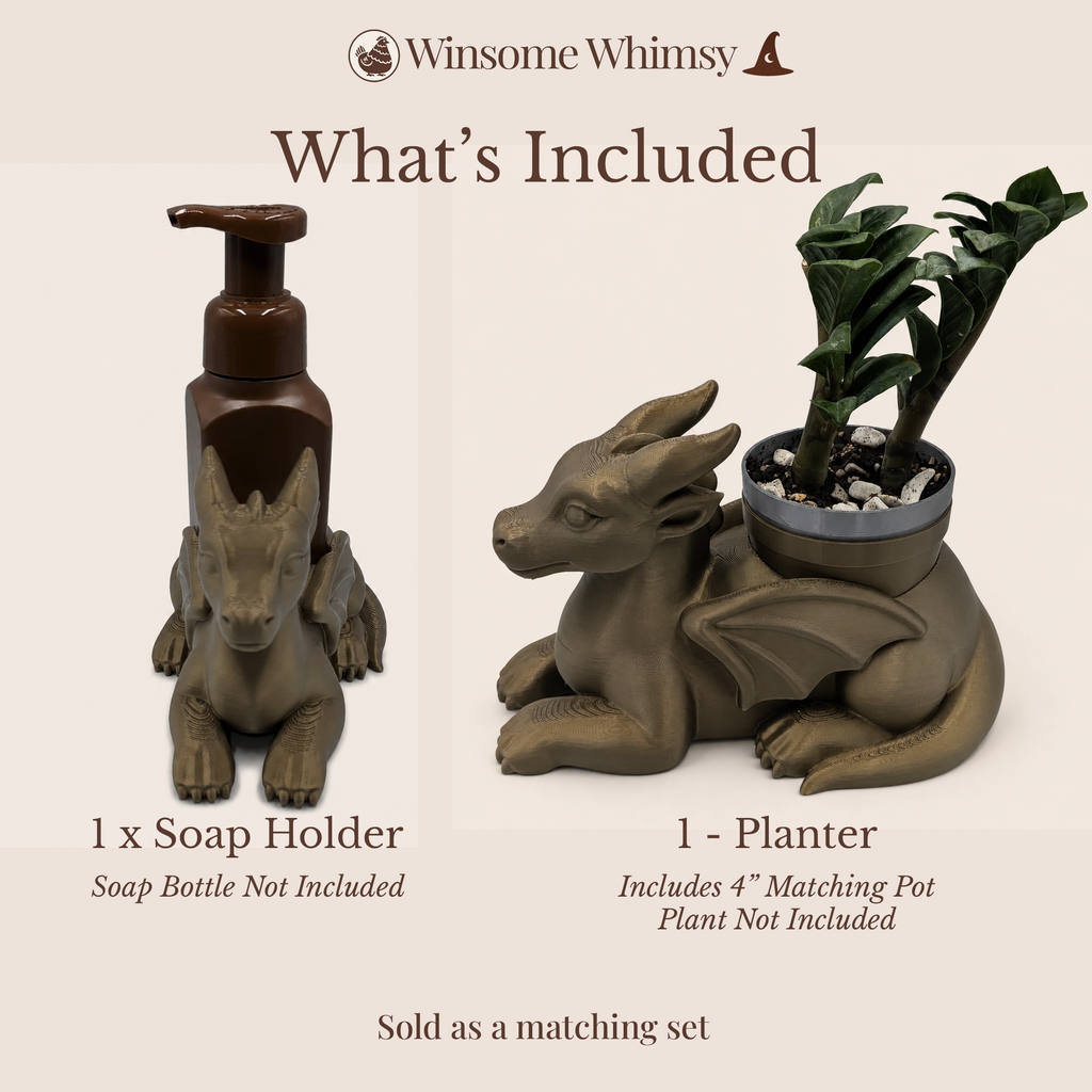 Dragon Planter and Soap Holder Bundle - Winsome Whimsy